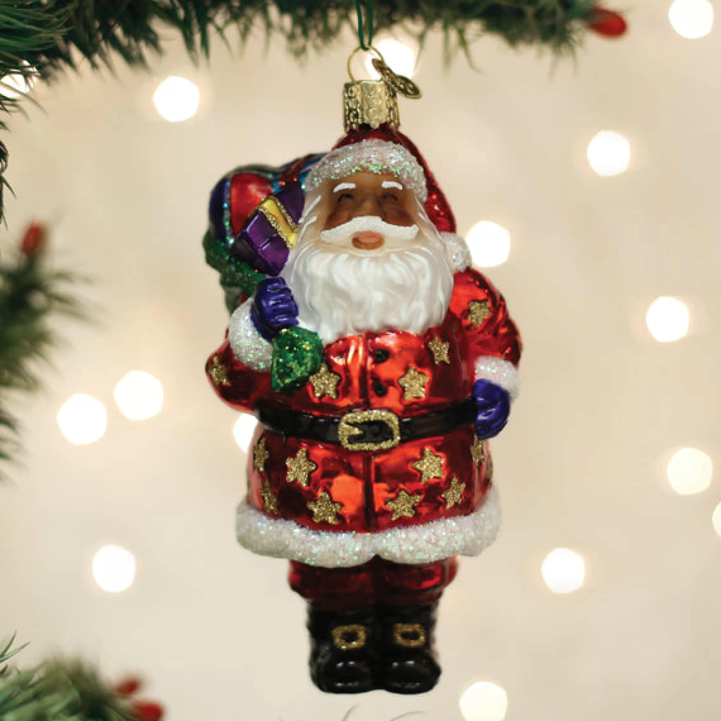 Kasa World Ltd Jolly African American Santa Ornament