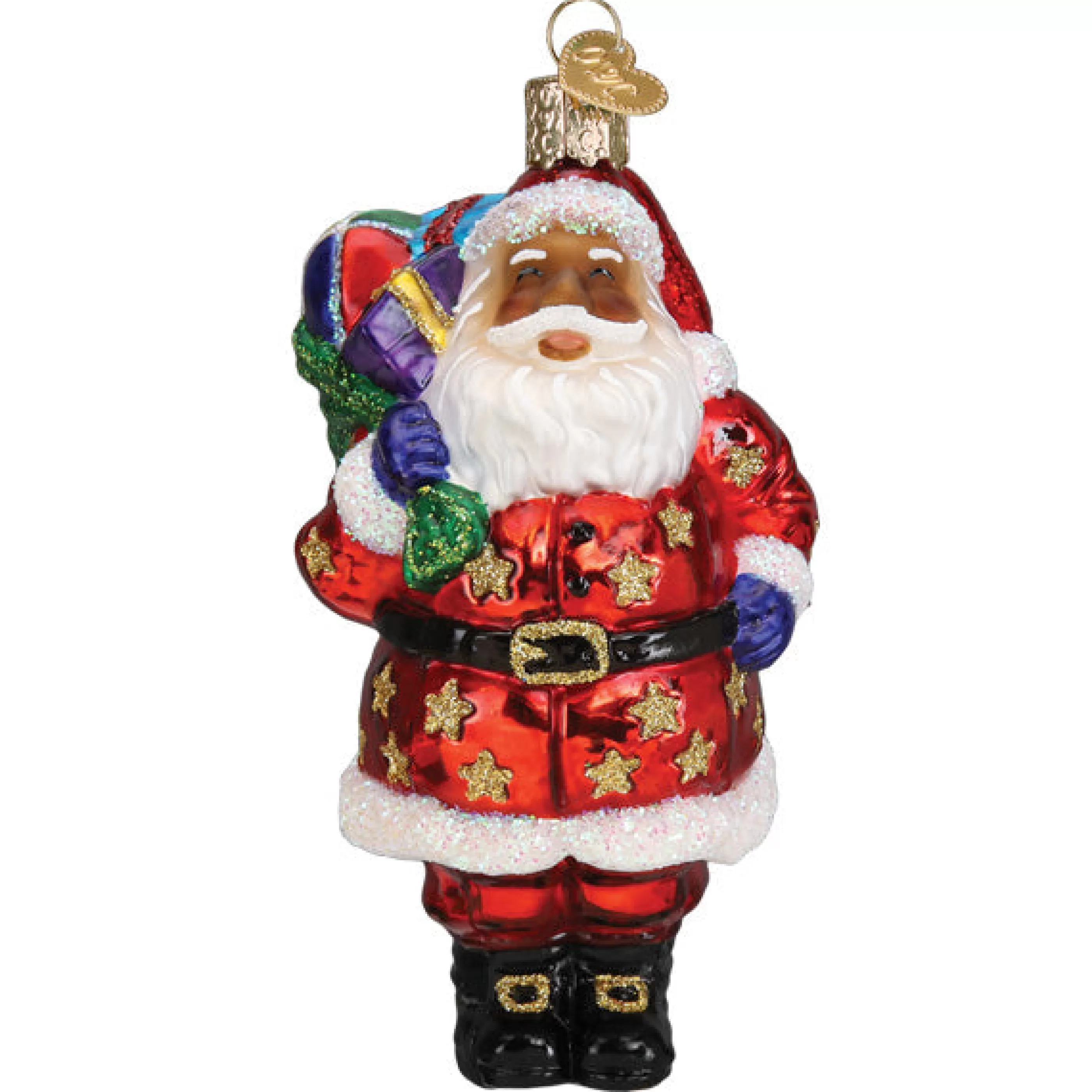 Kasa World Ltd Jolly African American Santa Ornament