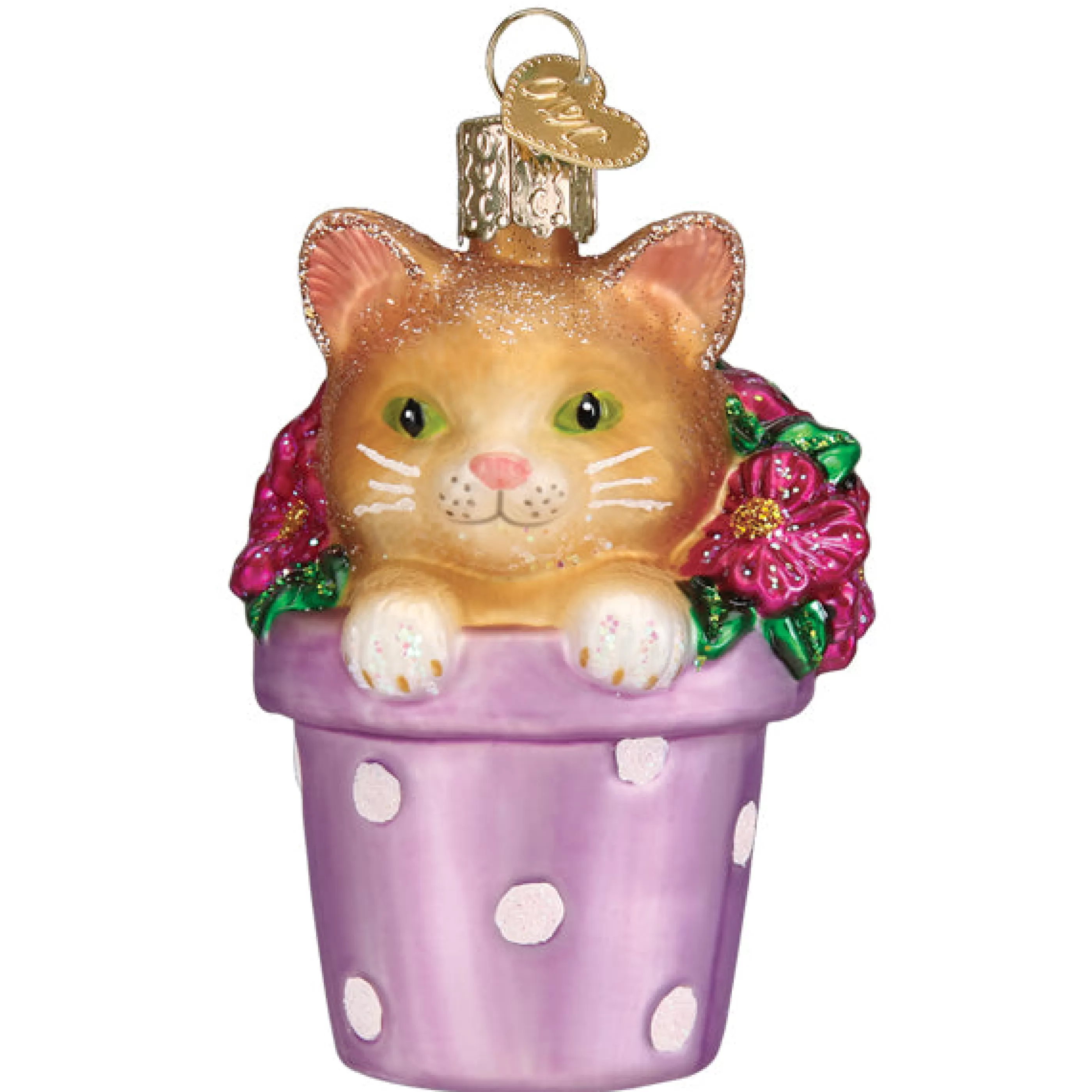 Kasa World Ltd Kitten In Flower Pot Ornament