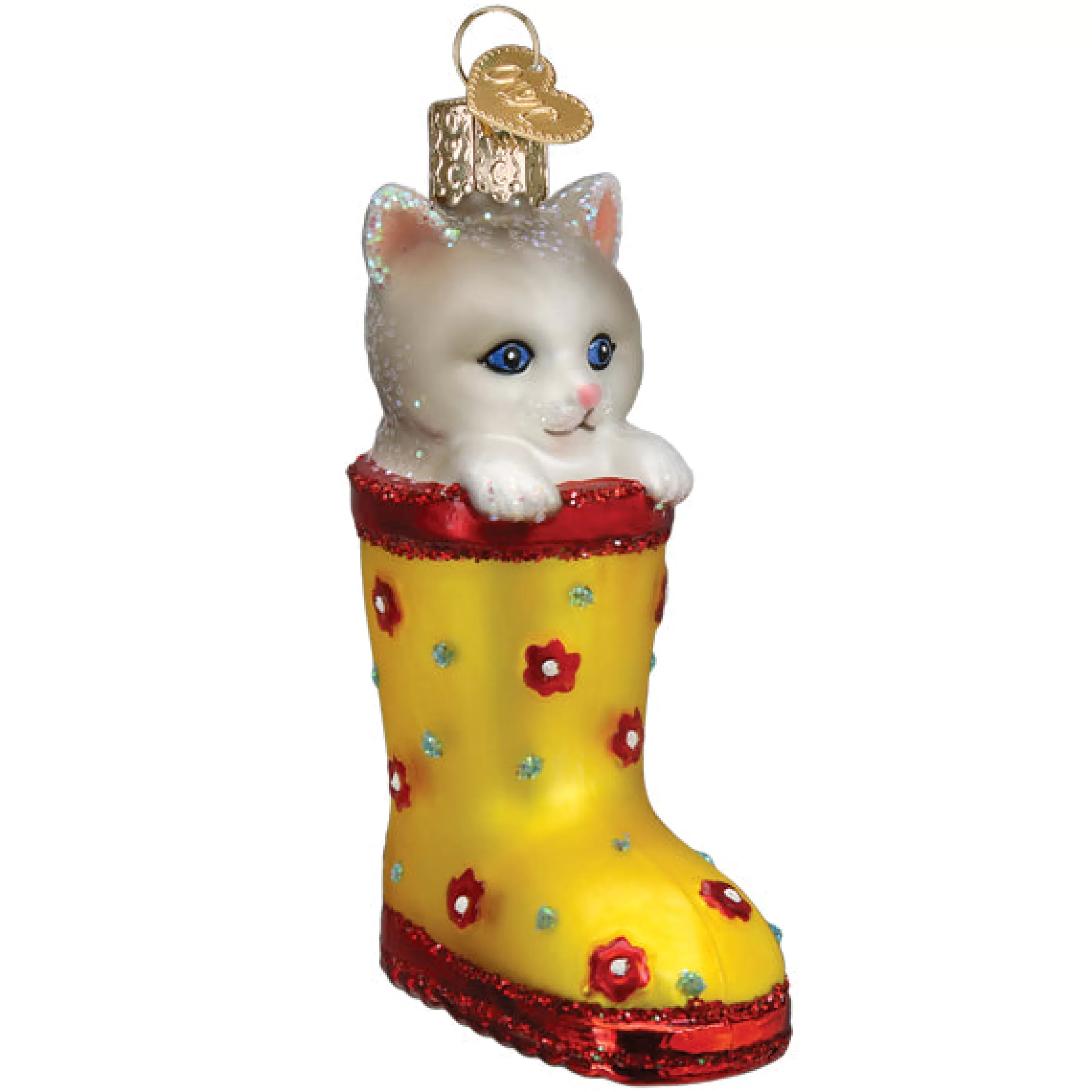 Kasa World Ltd Kitten In Rain Boot Ornament