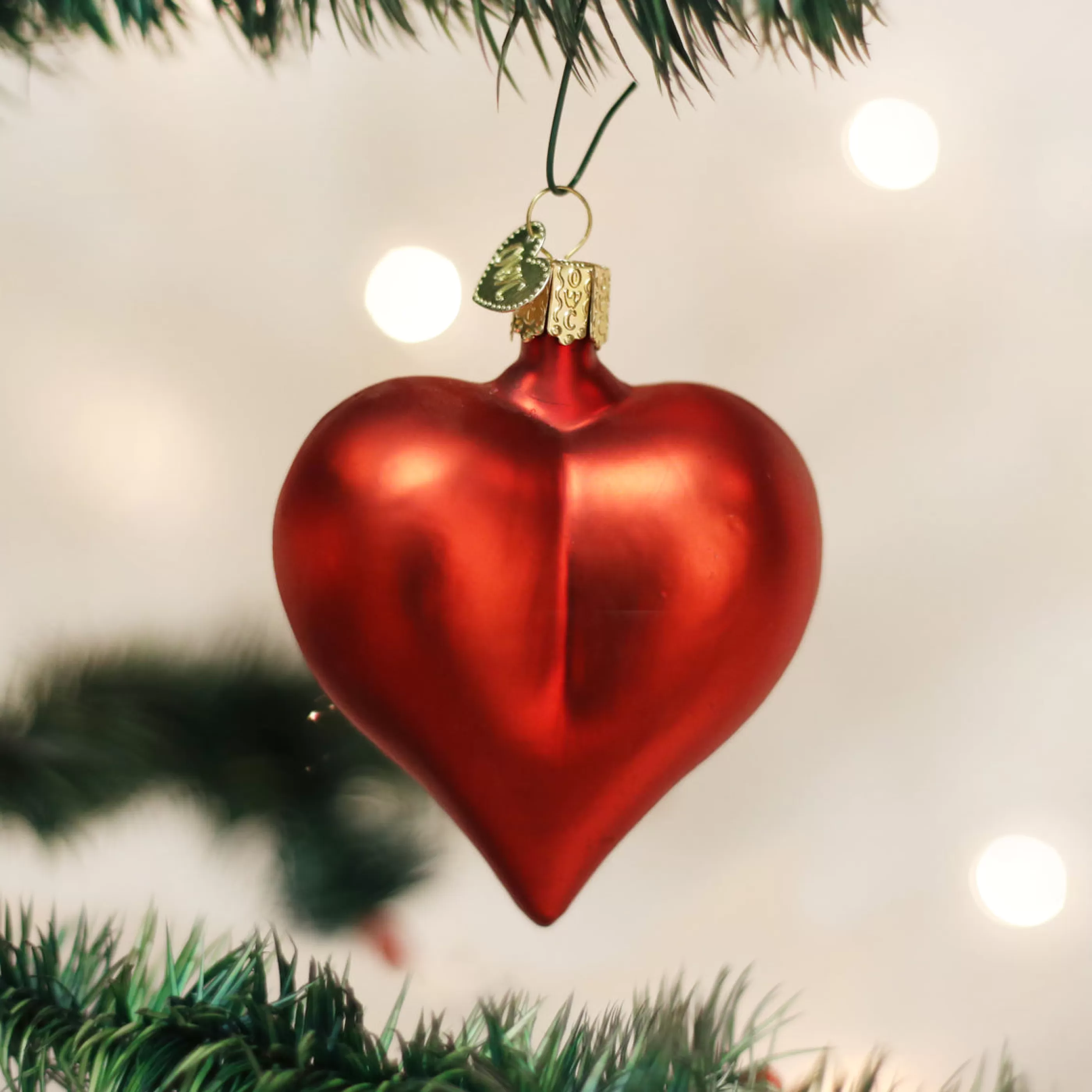 EAST WEST Large Matte Red Heart Ornament