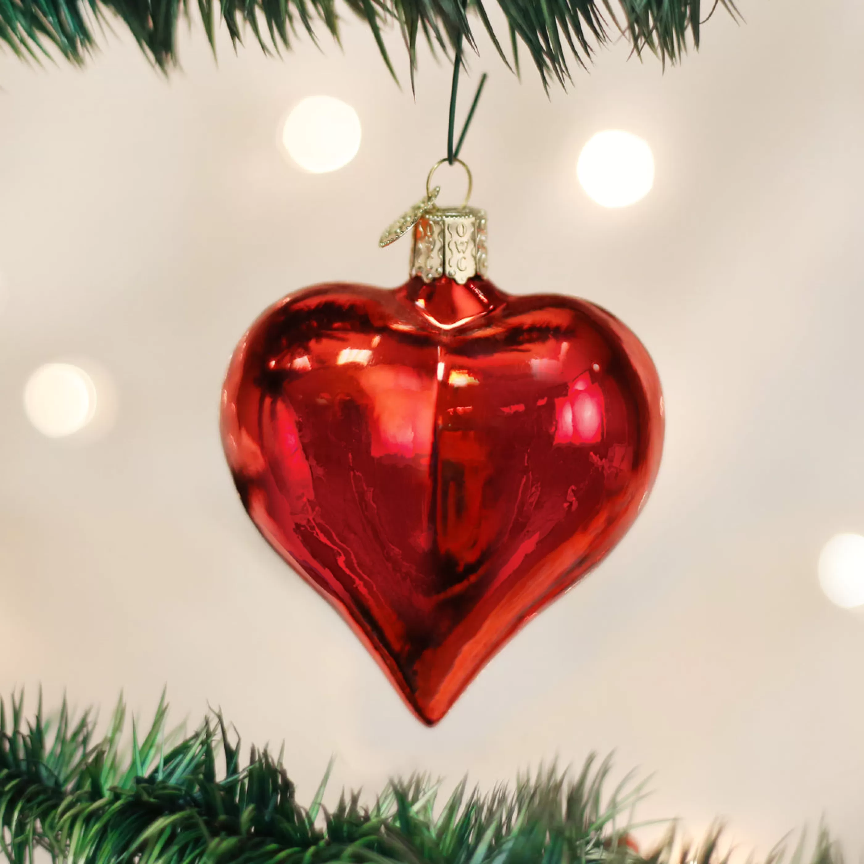 EAST WEST Large Shiny Red Heart Ornament