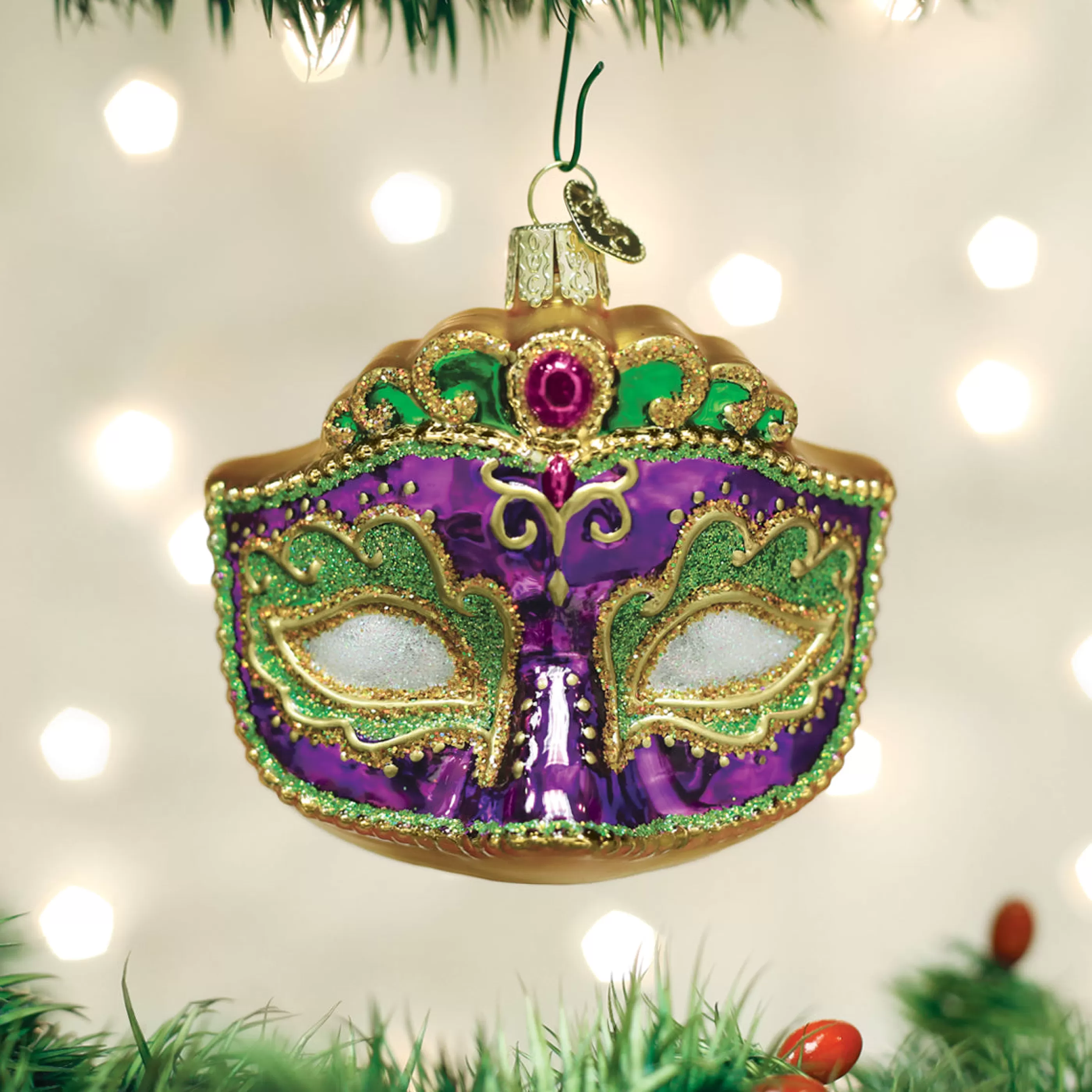 EAST WEST Mardi Gras Mask Ornament