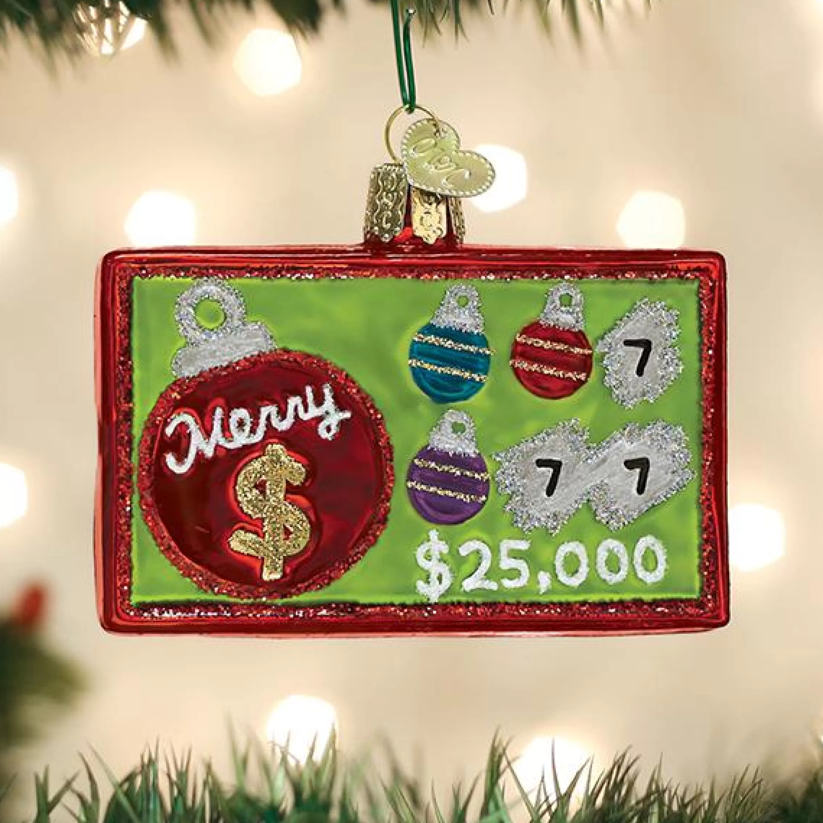 EAST WEST Merry Ticket Ornament