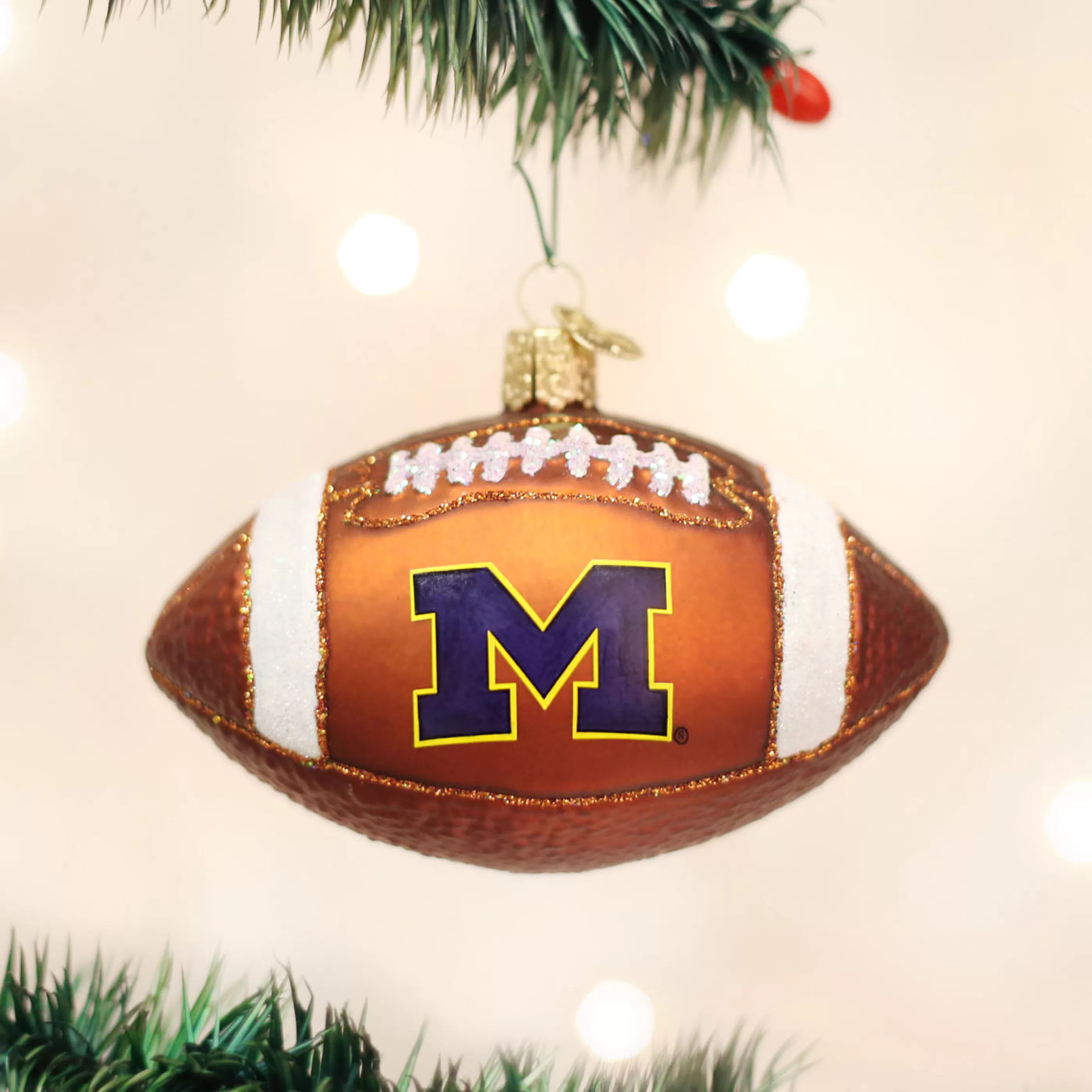 EAST WEST Michigan Football Ornament