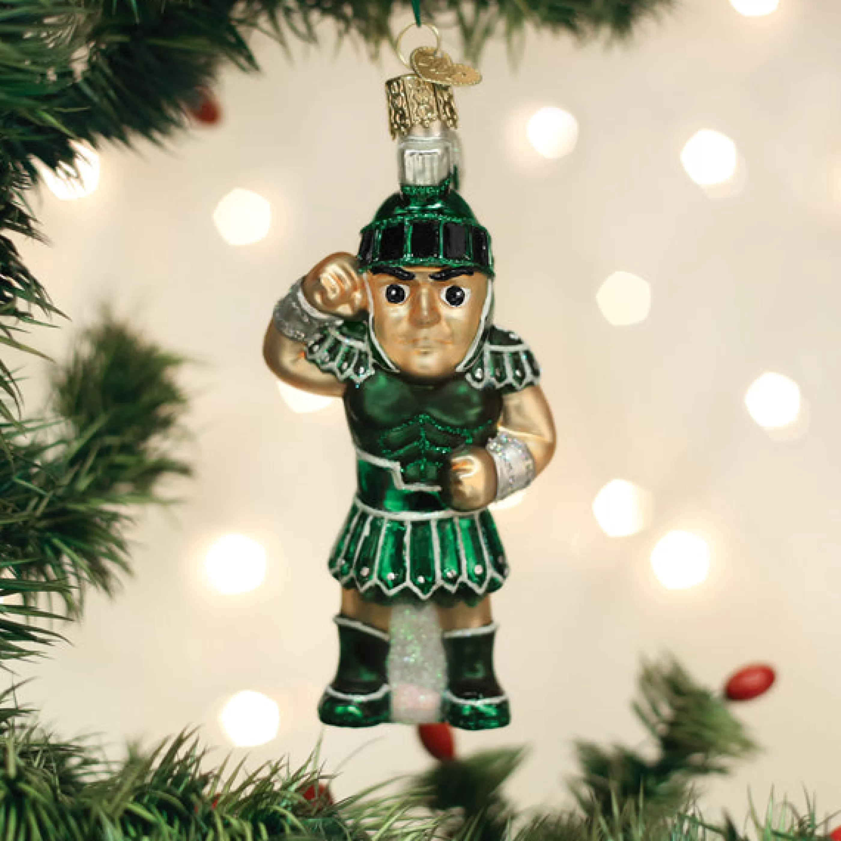 EAST WEST Michigan State Sparty Ornament