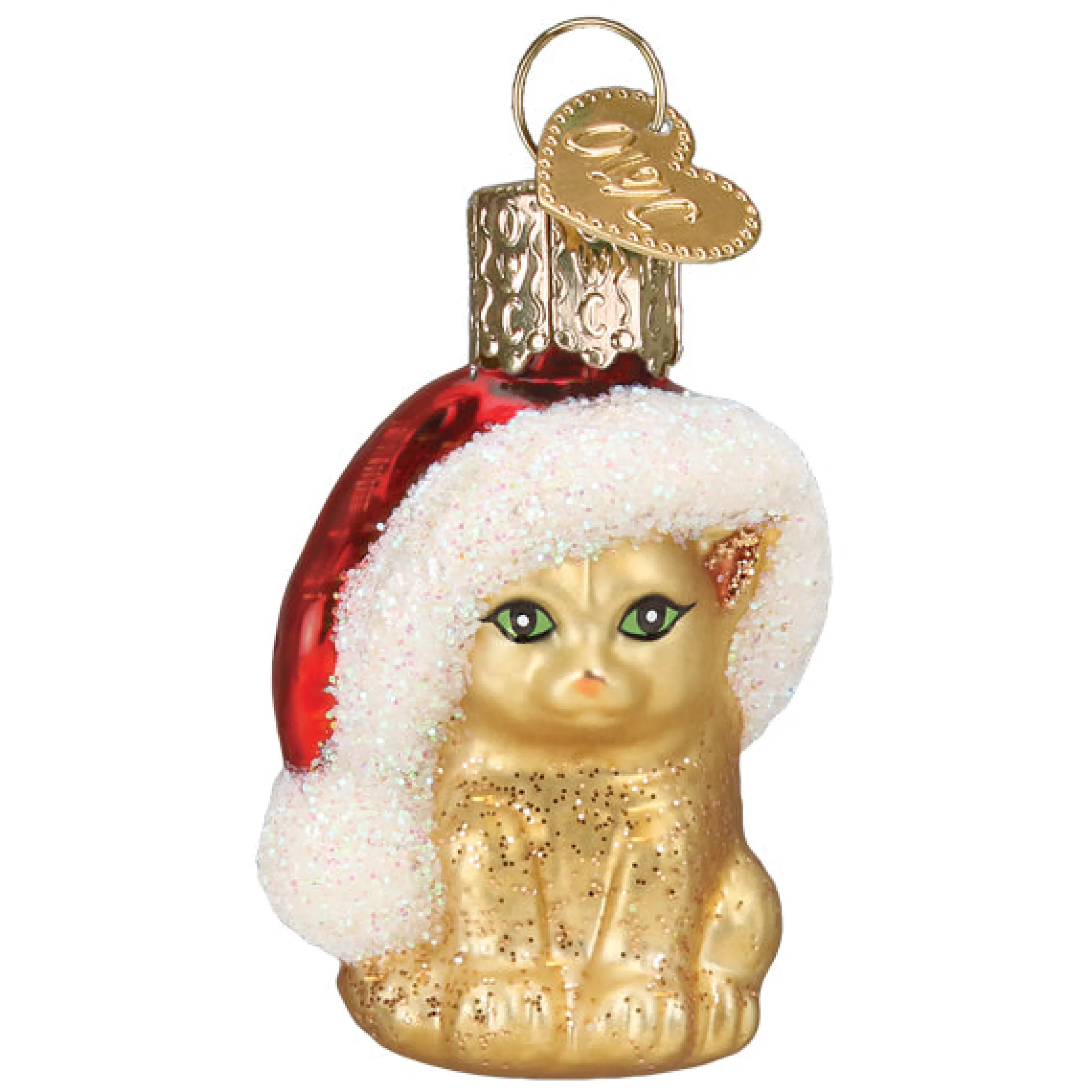 EAST WEST Mini Santa's Kitten Ornament