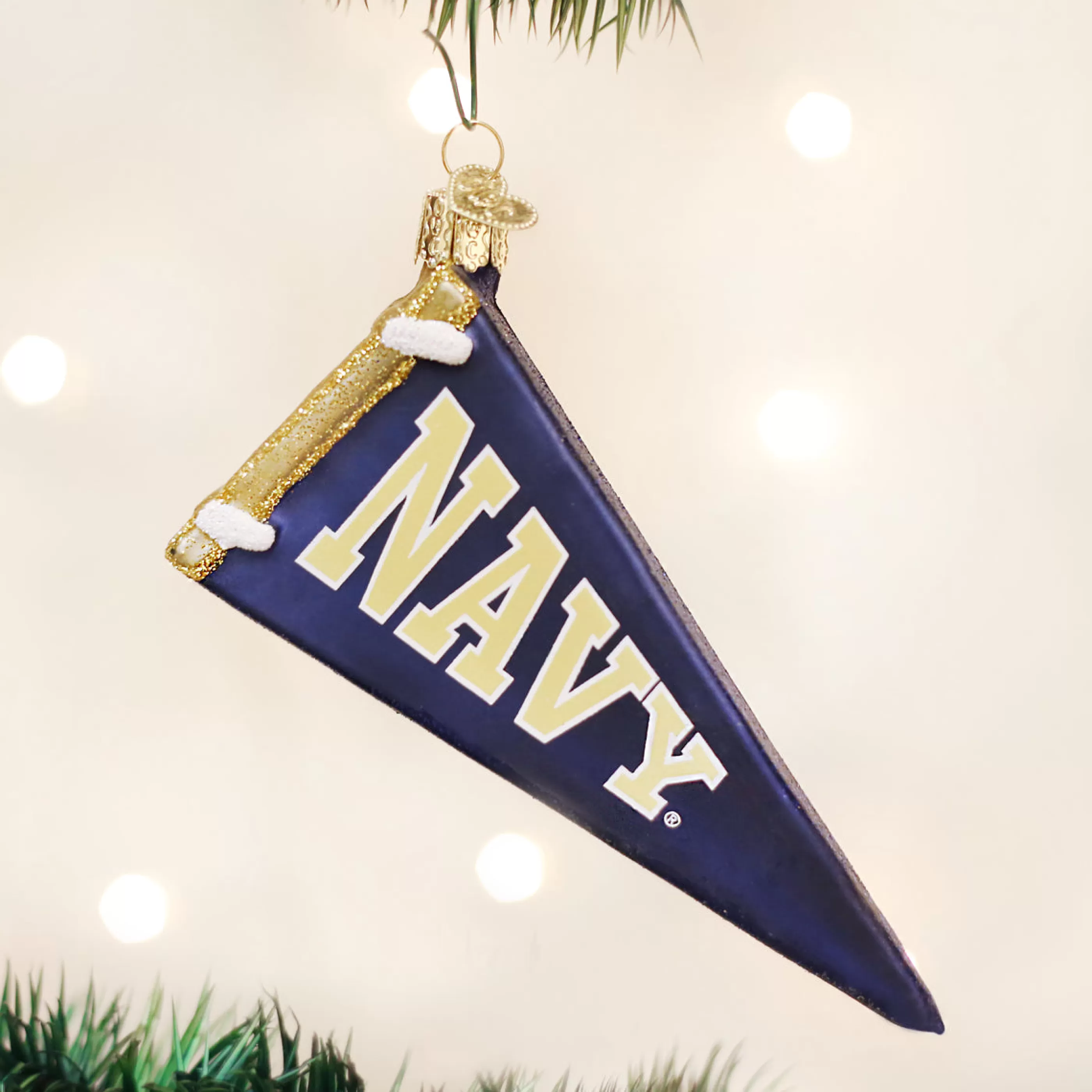 EAST WEST Navy Pennant Ornament