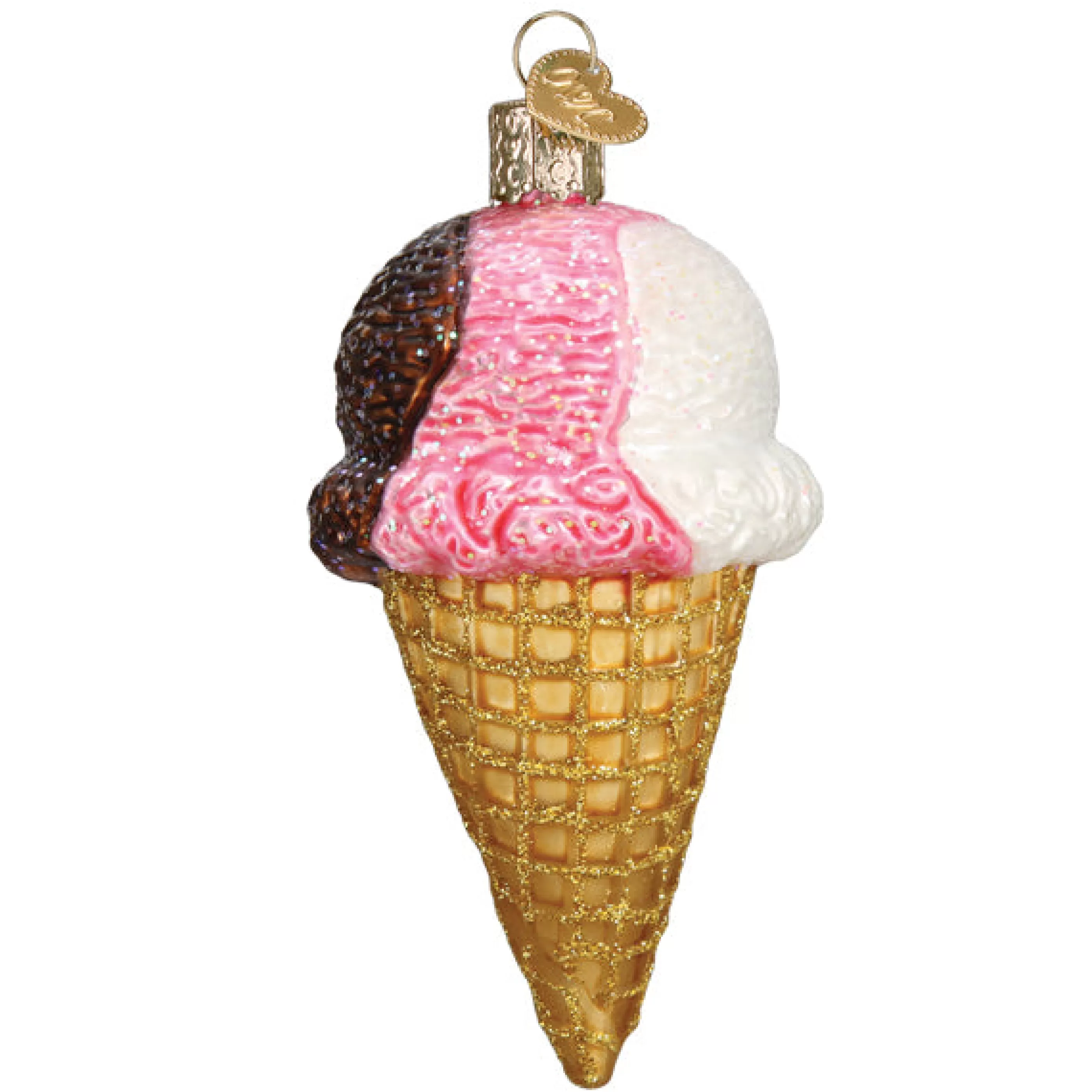 Kasa World Ltd Neapolitan Ice Cream Cone Ornament