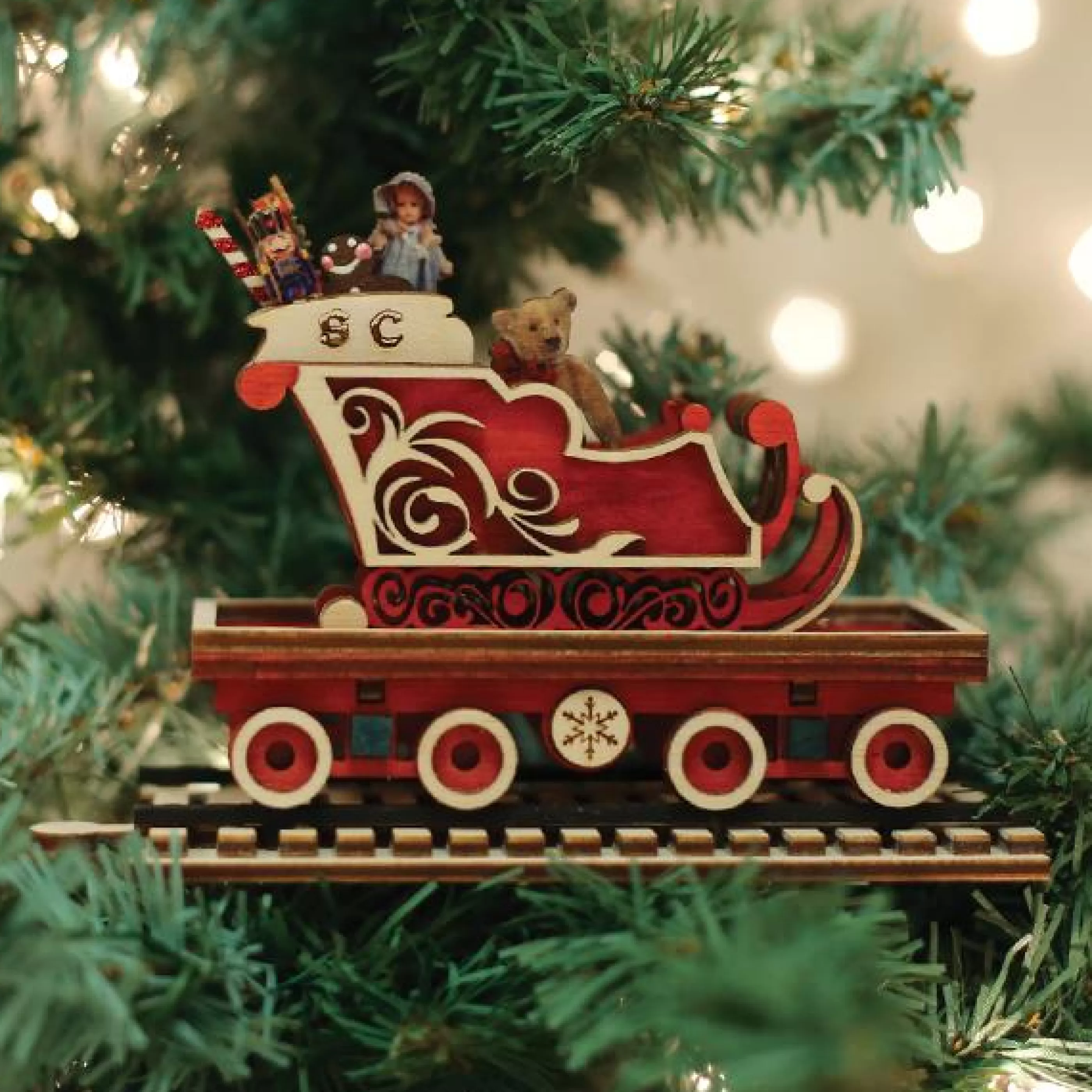 EAST WEST North Pole Express Sleigh Car Ornament