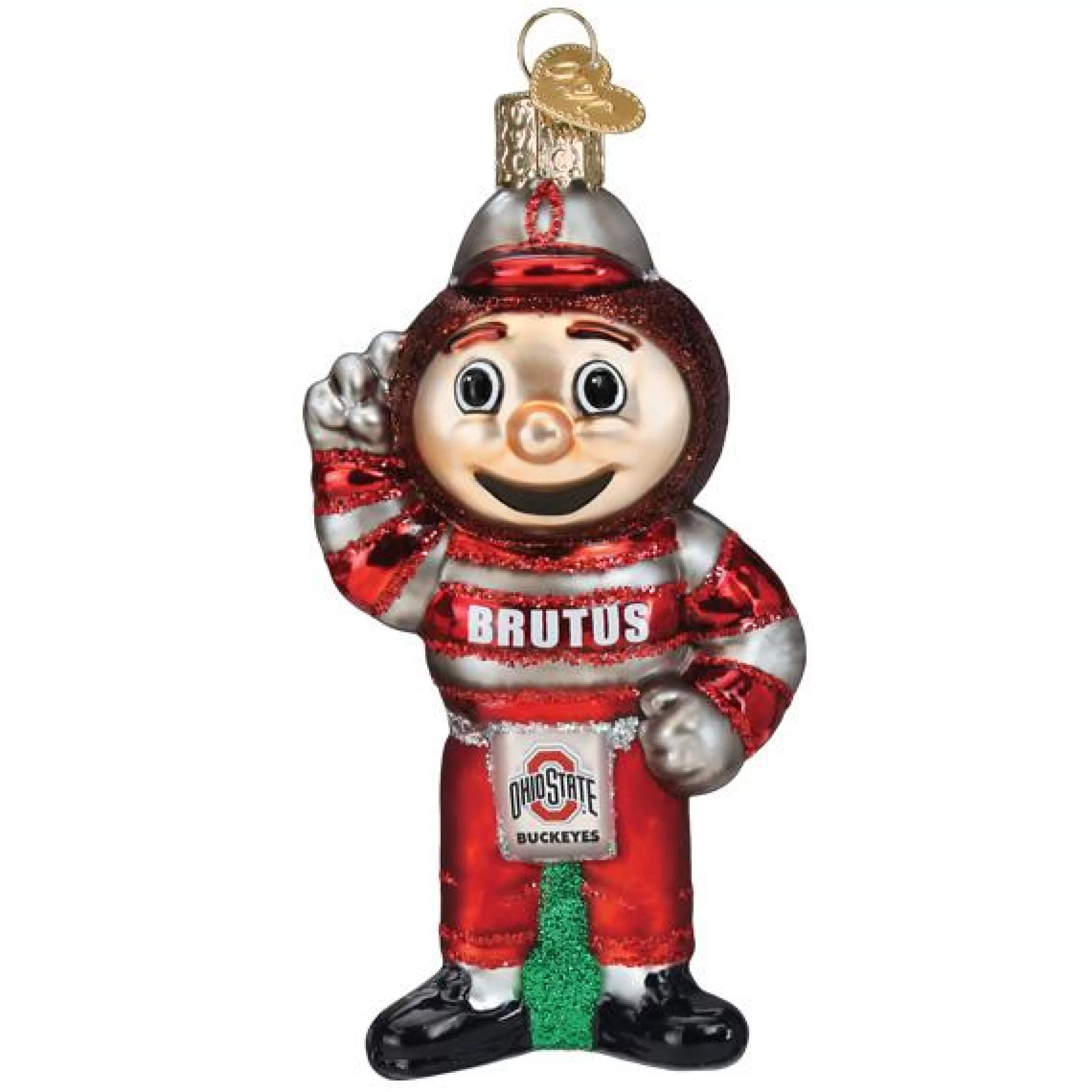 EAST WEST Ohio State Brutus Buckeye Ornament