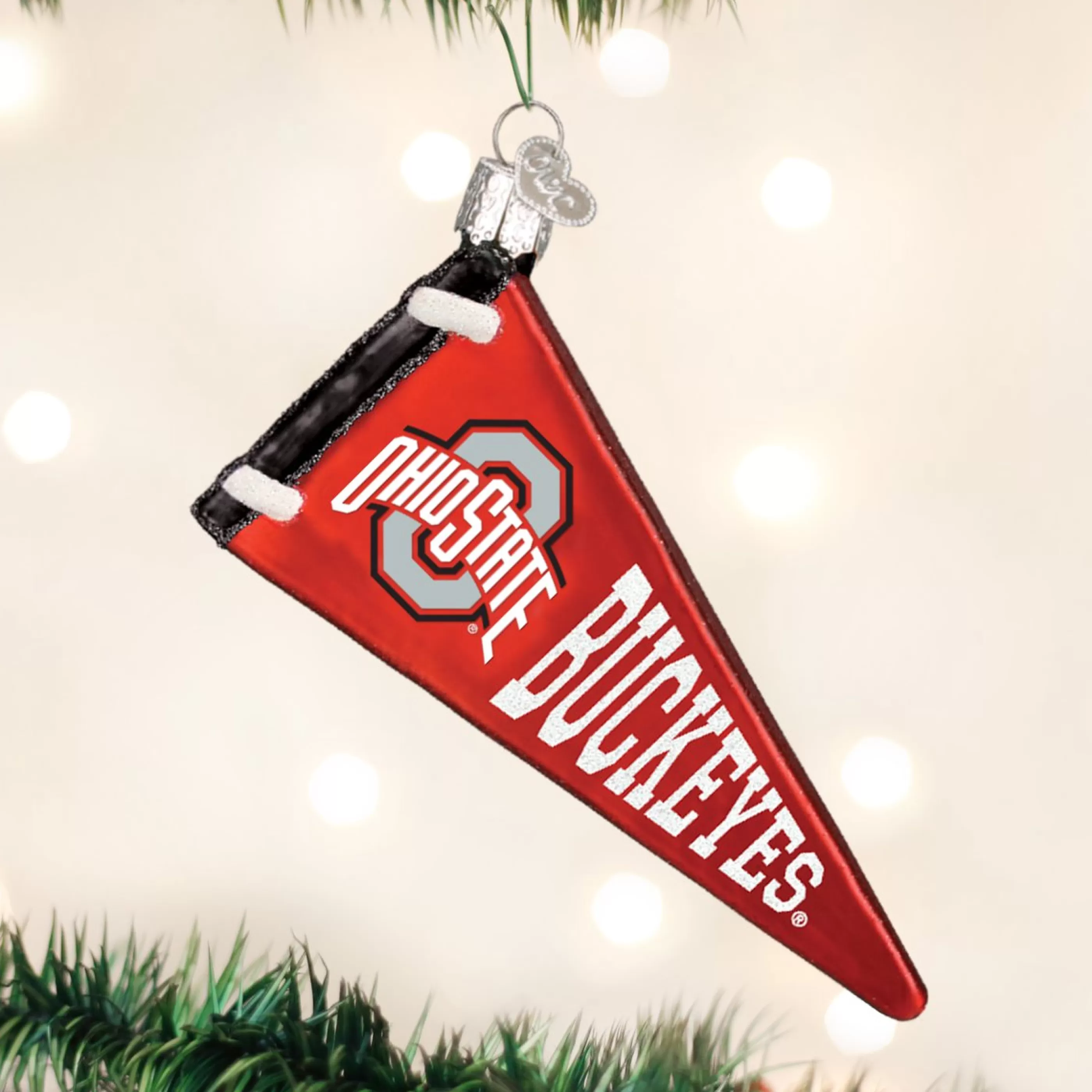 EAST WEST Ohio State Pennant Ornament