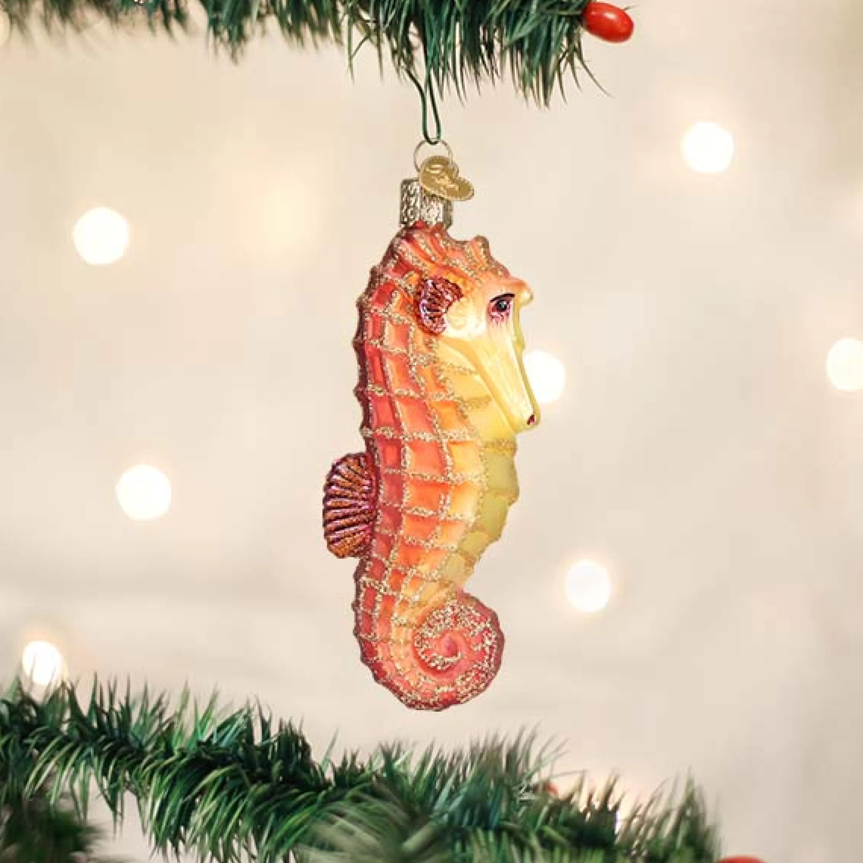 Kasa World Ltd Orange Sea Horse Ornament