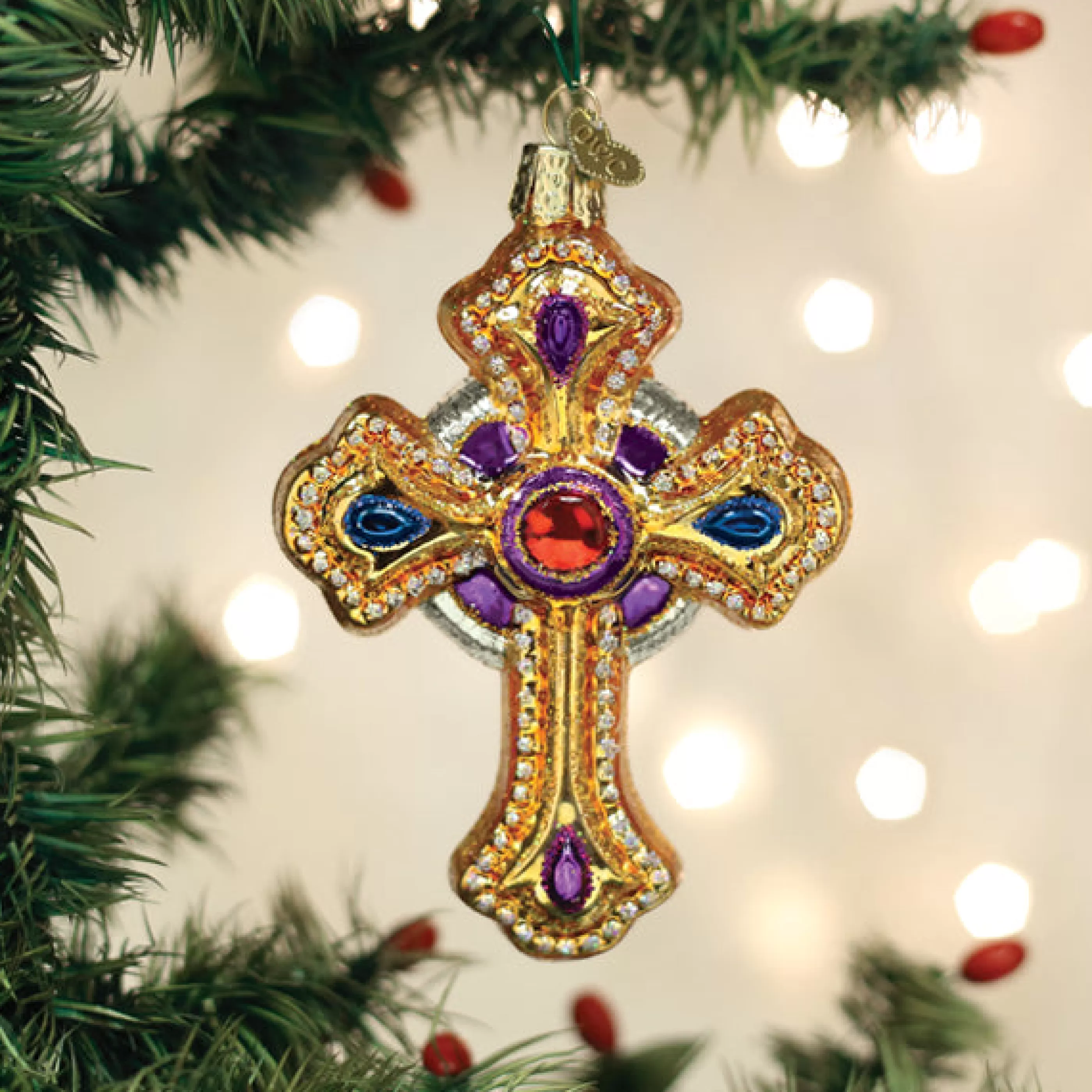 EAST WEST Ornate Cross Ornament