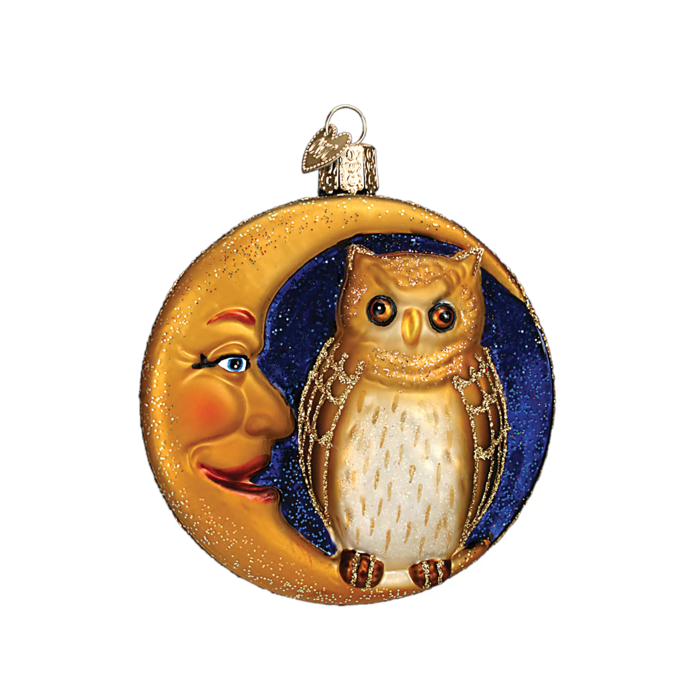 Kasa World Ltd Owl In Moon Ornament