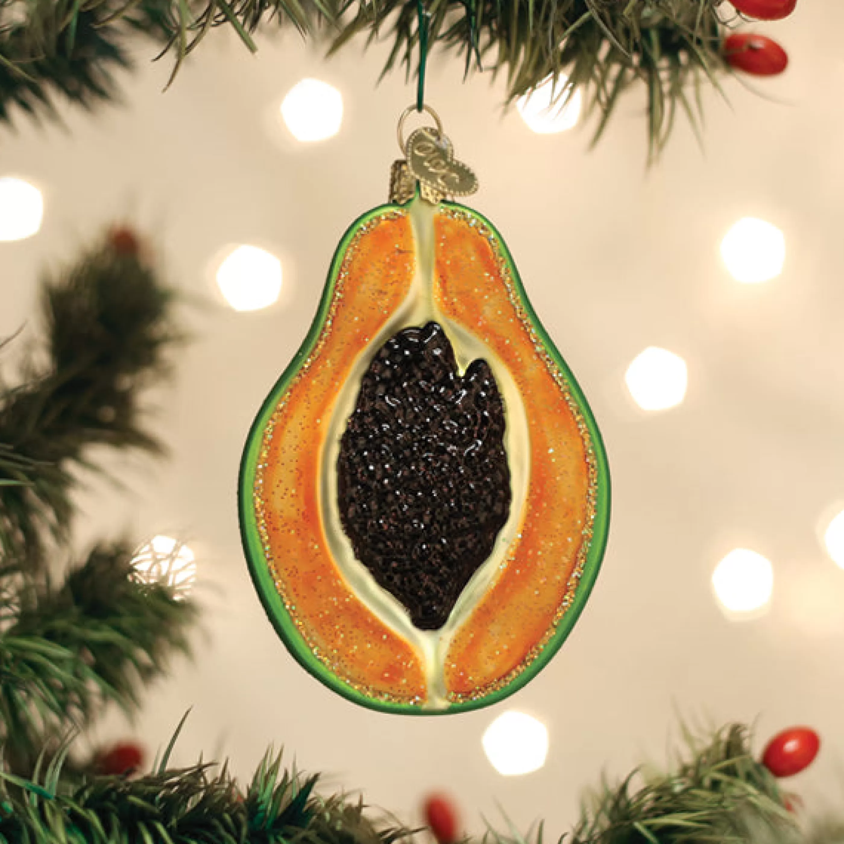 EAST WEST Papaya Ornament