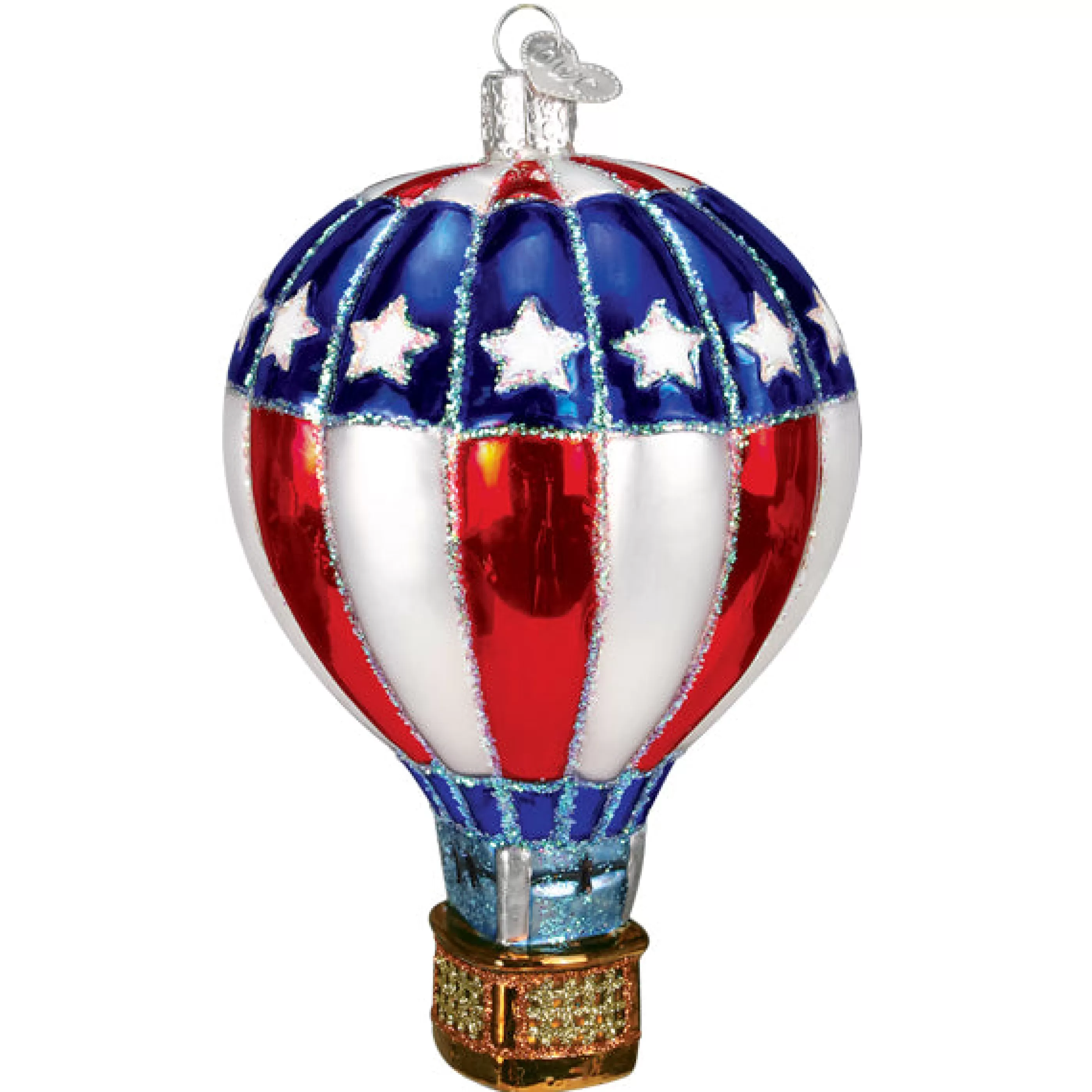 EAST WEST Patriotic Hot Air Balloon Ornament