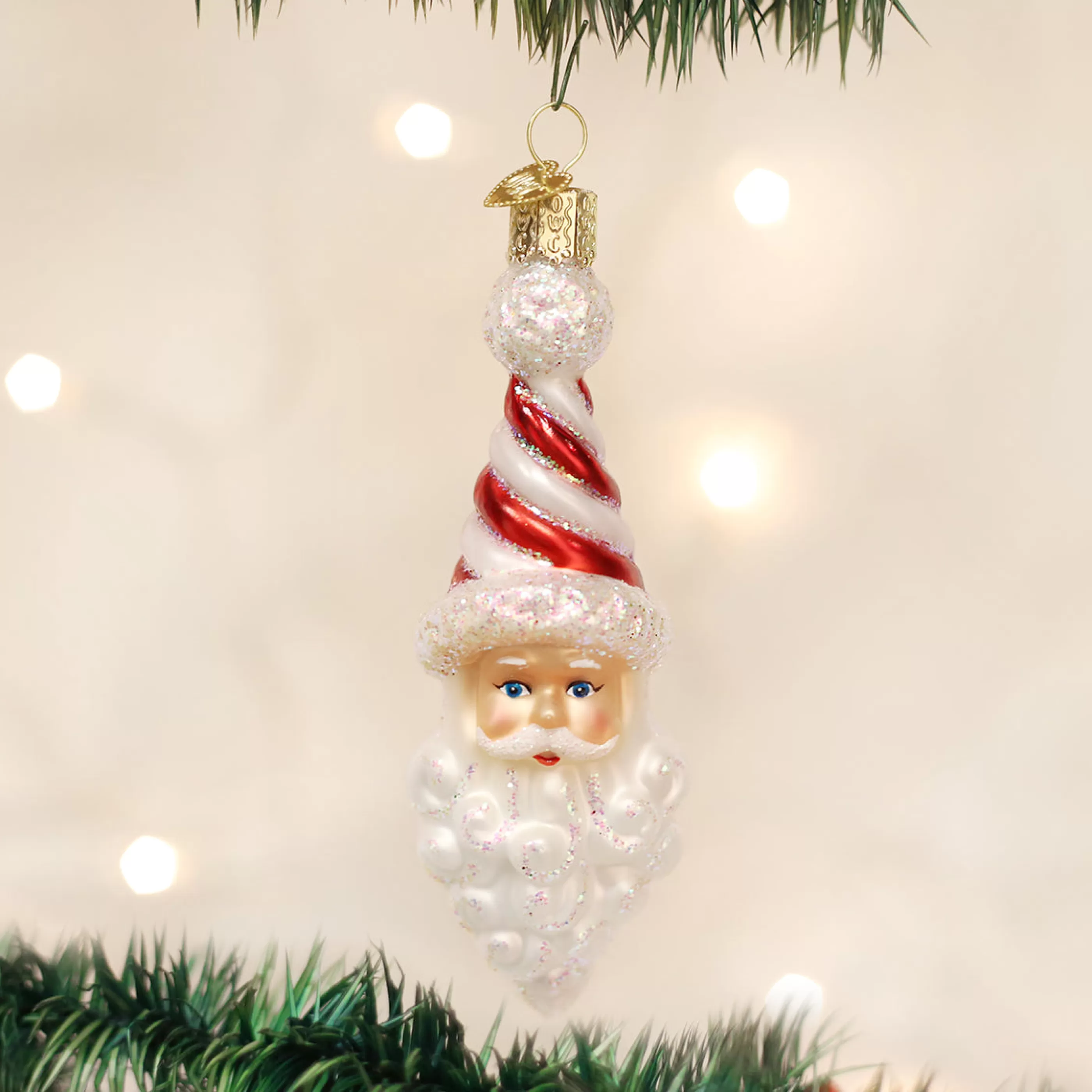 Kasa World Ltd Peppermint Twist Santa Ornament