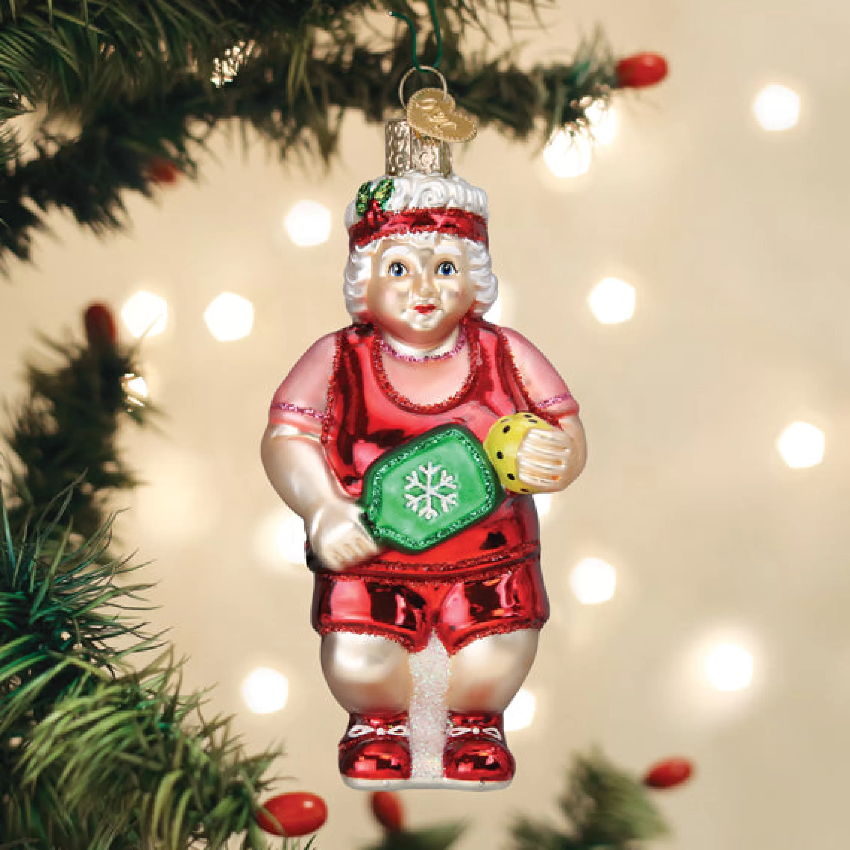 EAST WEST Pickleball Mrs. Claus Ornament