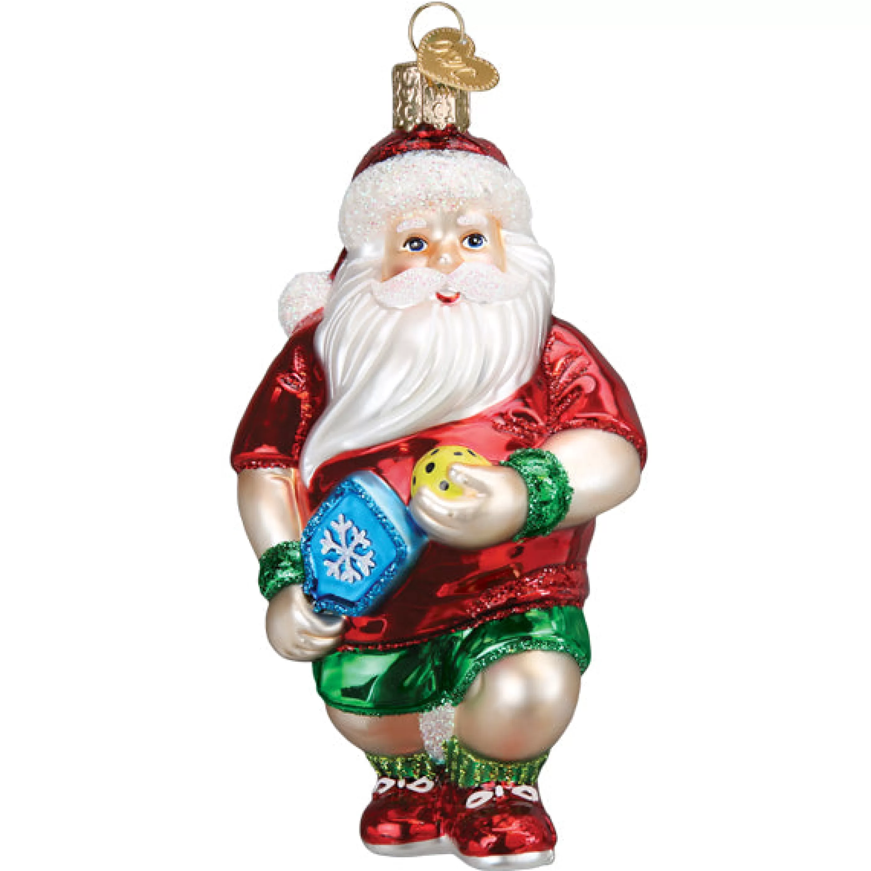 EAST WEST Pickleball Santa Ornament