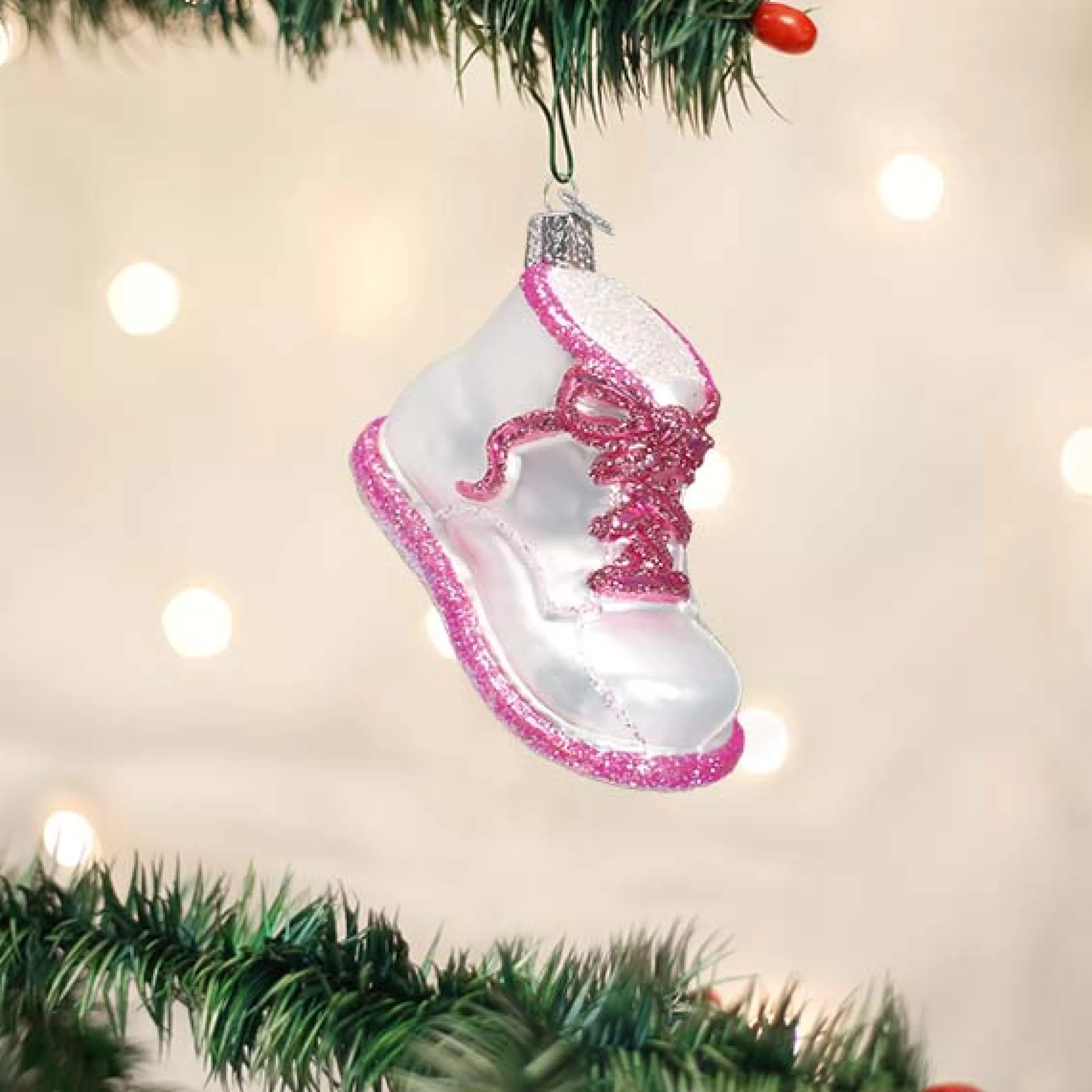 Kasa World Ltd Pink Baby Shoe Ornament