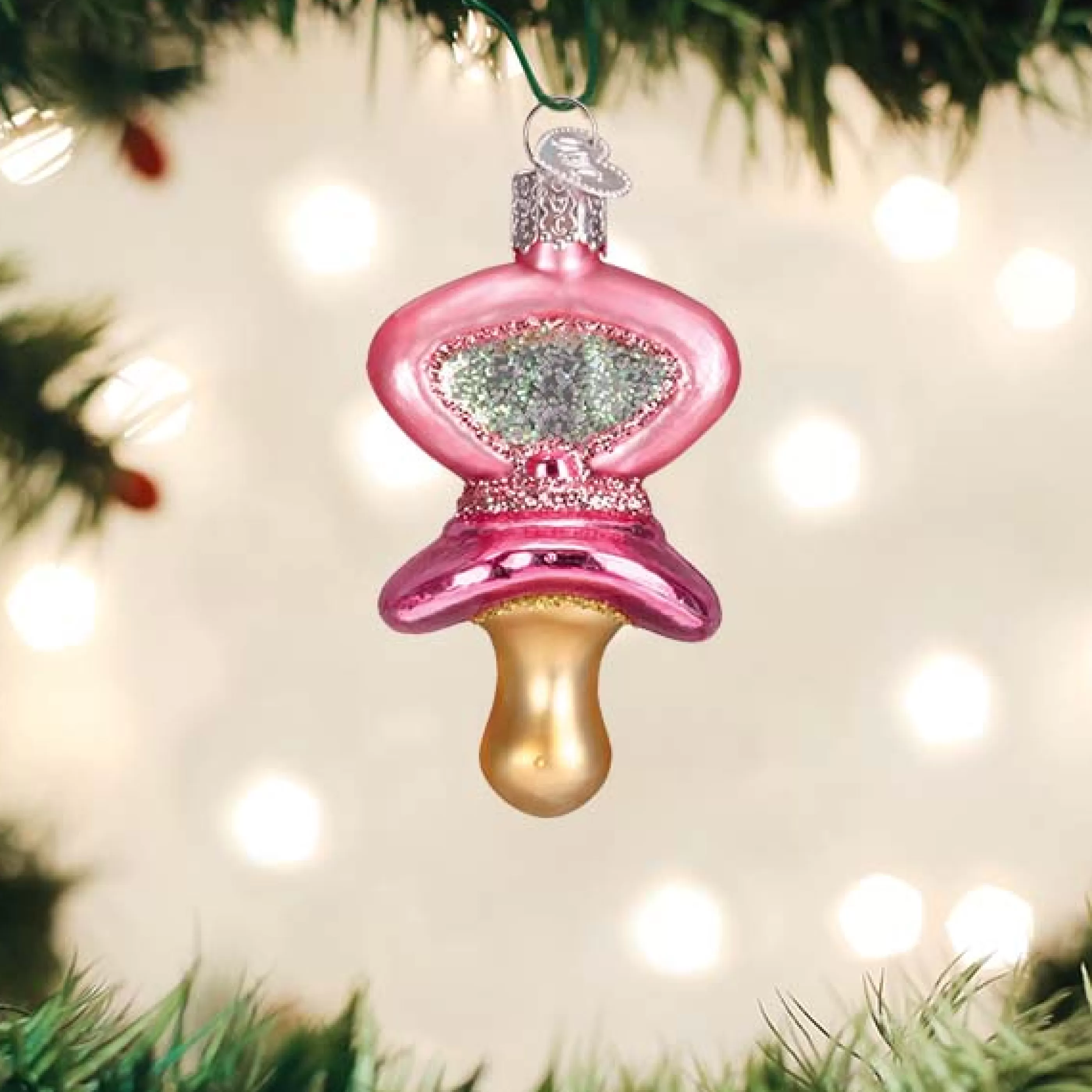 Kasa World Ltd Pink Pacifier Ornament