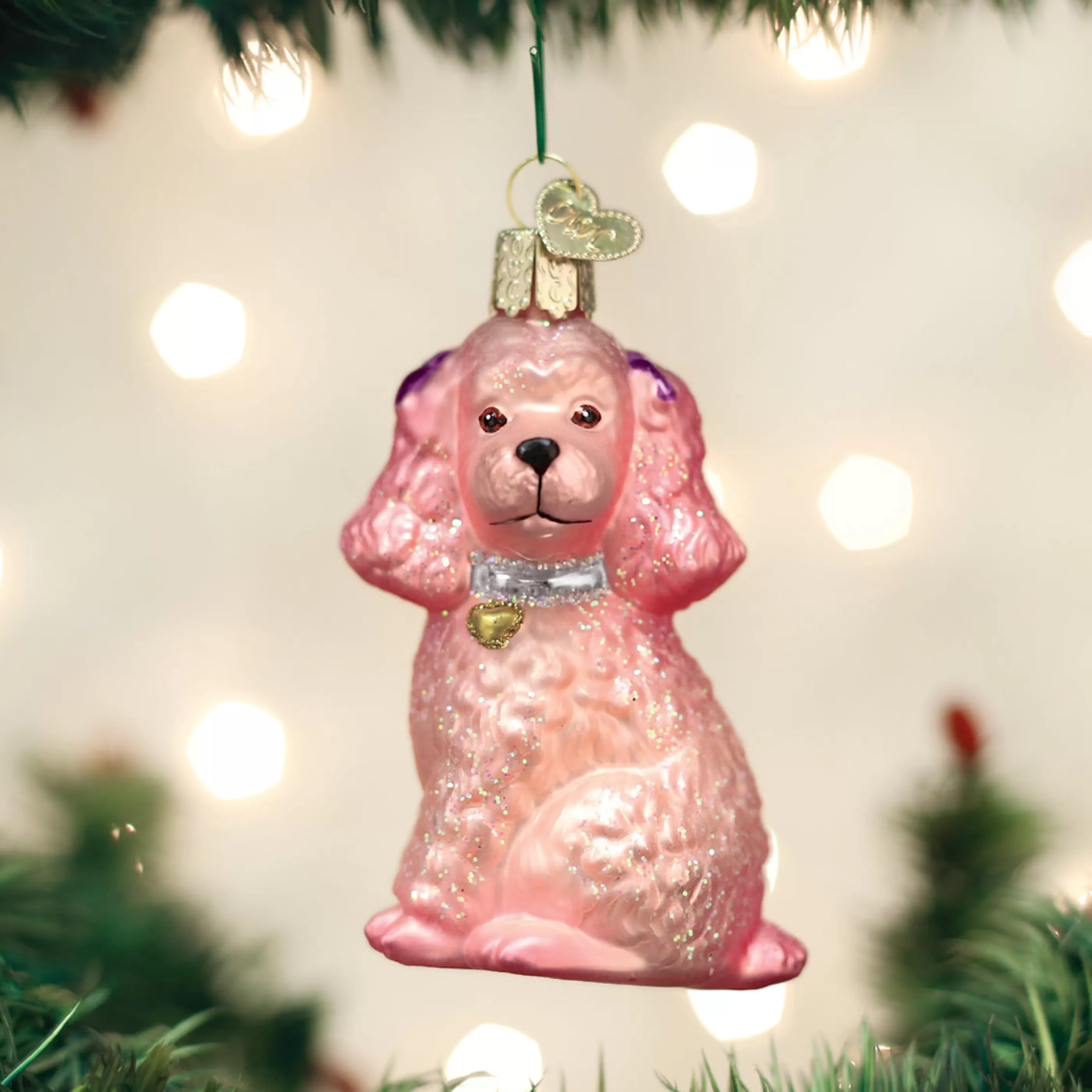 EAST WEST Pink Poodle Ornament