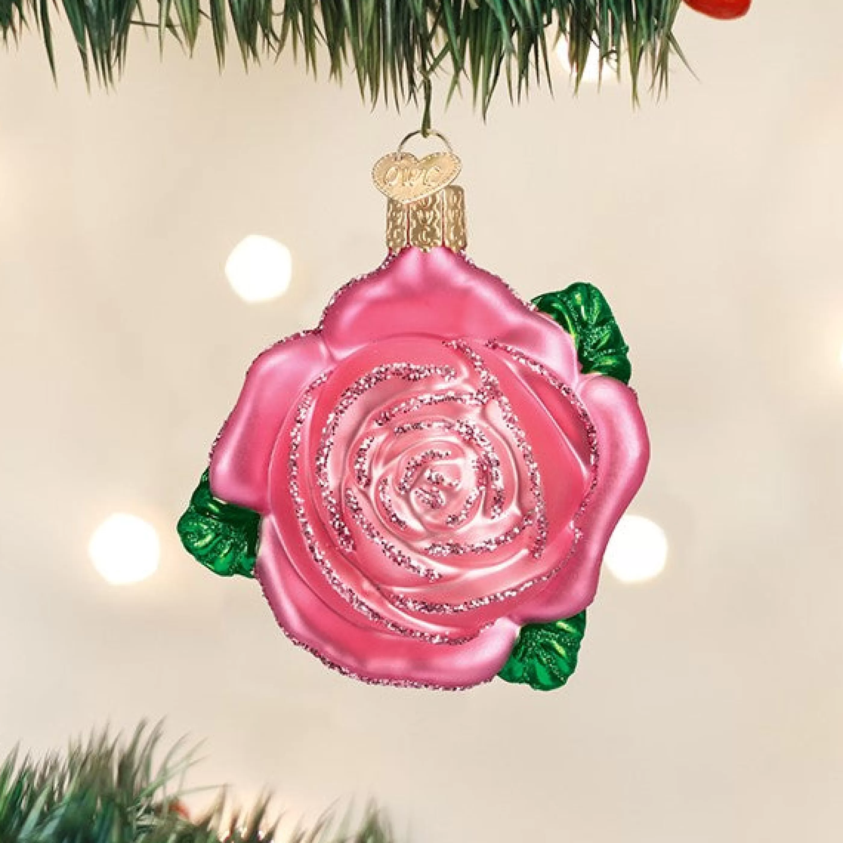 Kasa World Ltd Pink Rose Ornament