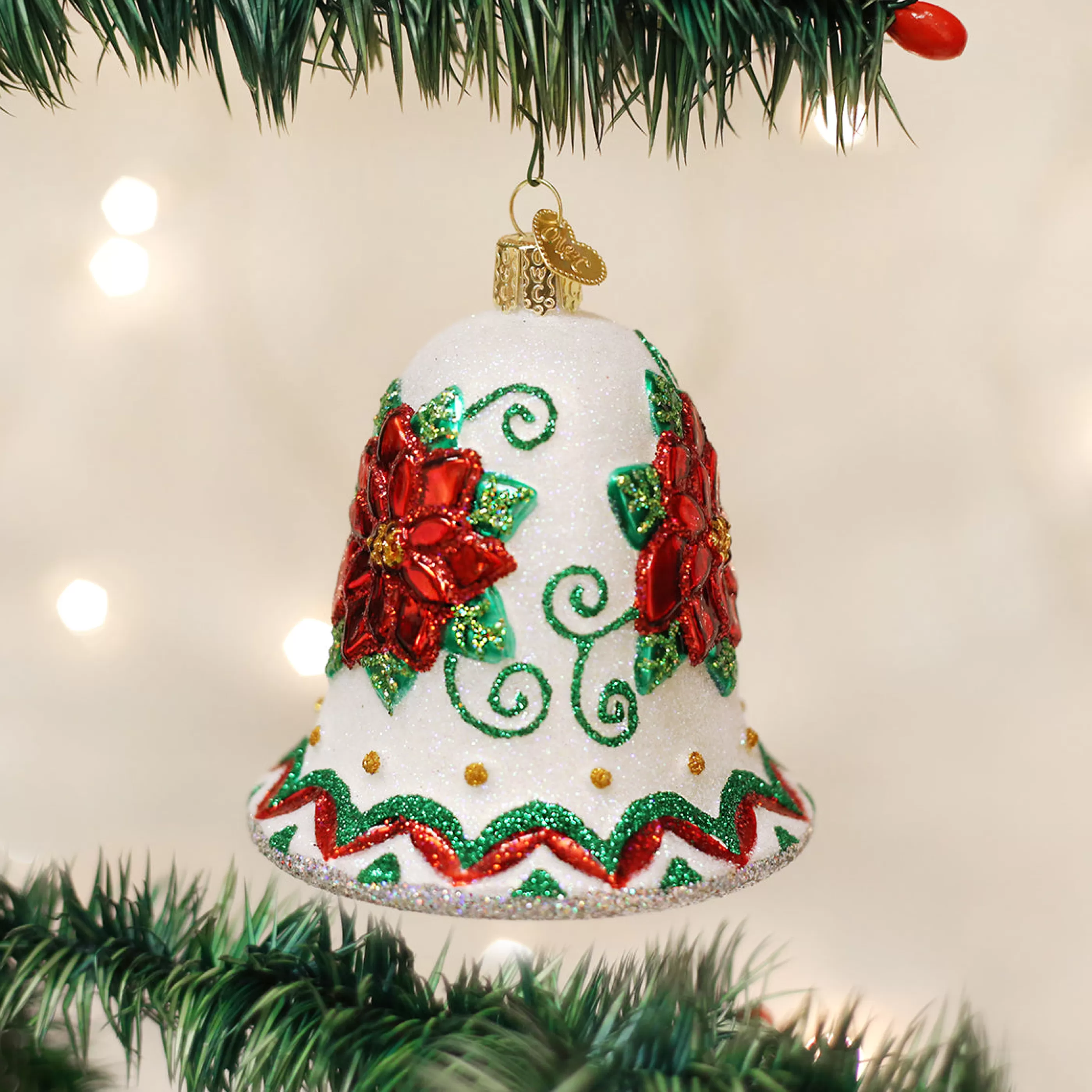 Kasa World Ltd Poinsettia Bell Ornament