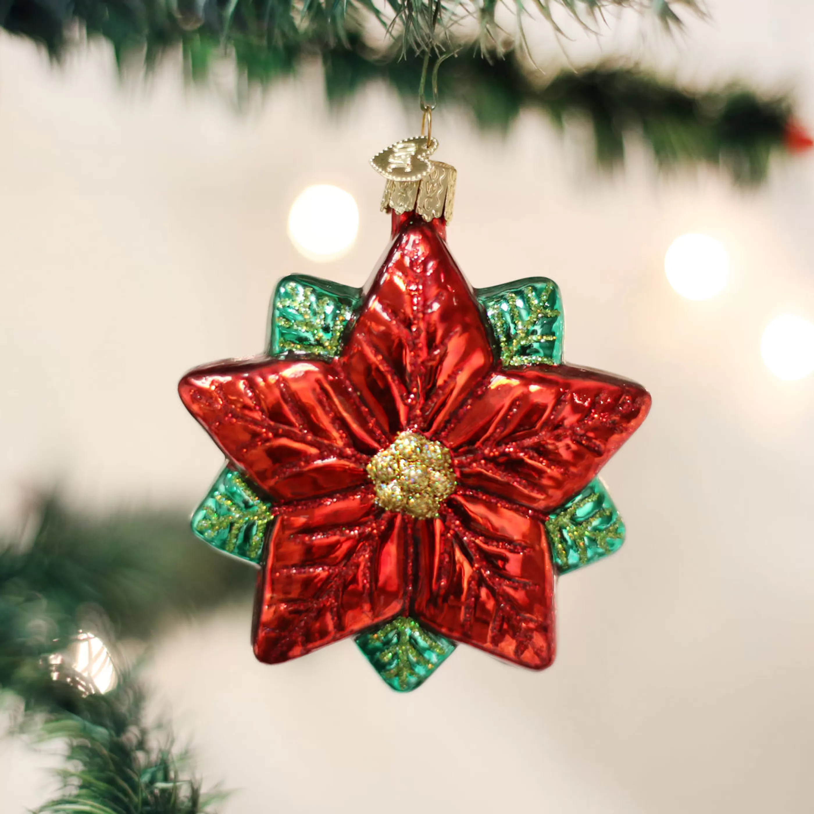 Kasa World Ltd Poinsettia Star Ornament