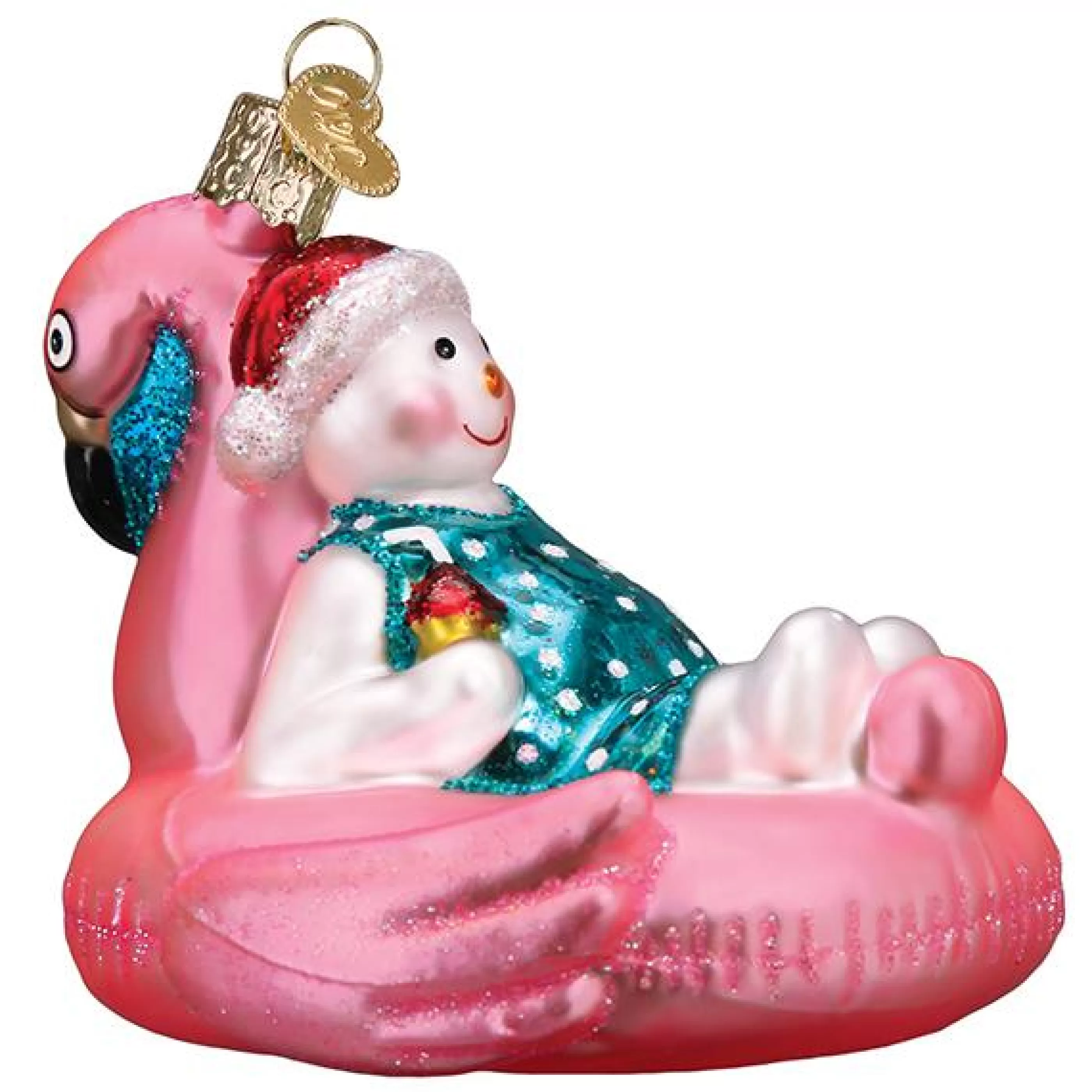 EAST WEST Pool Float Snowman Ornament