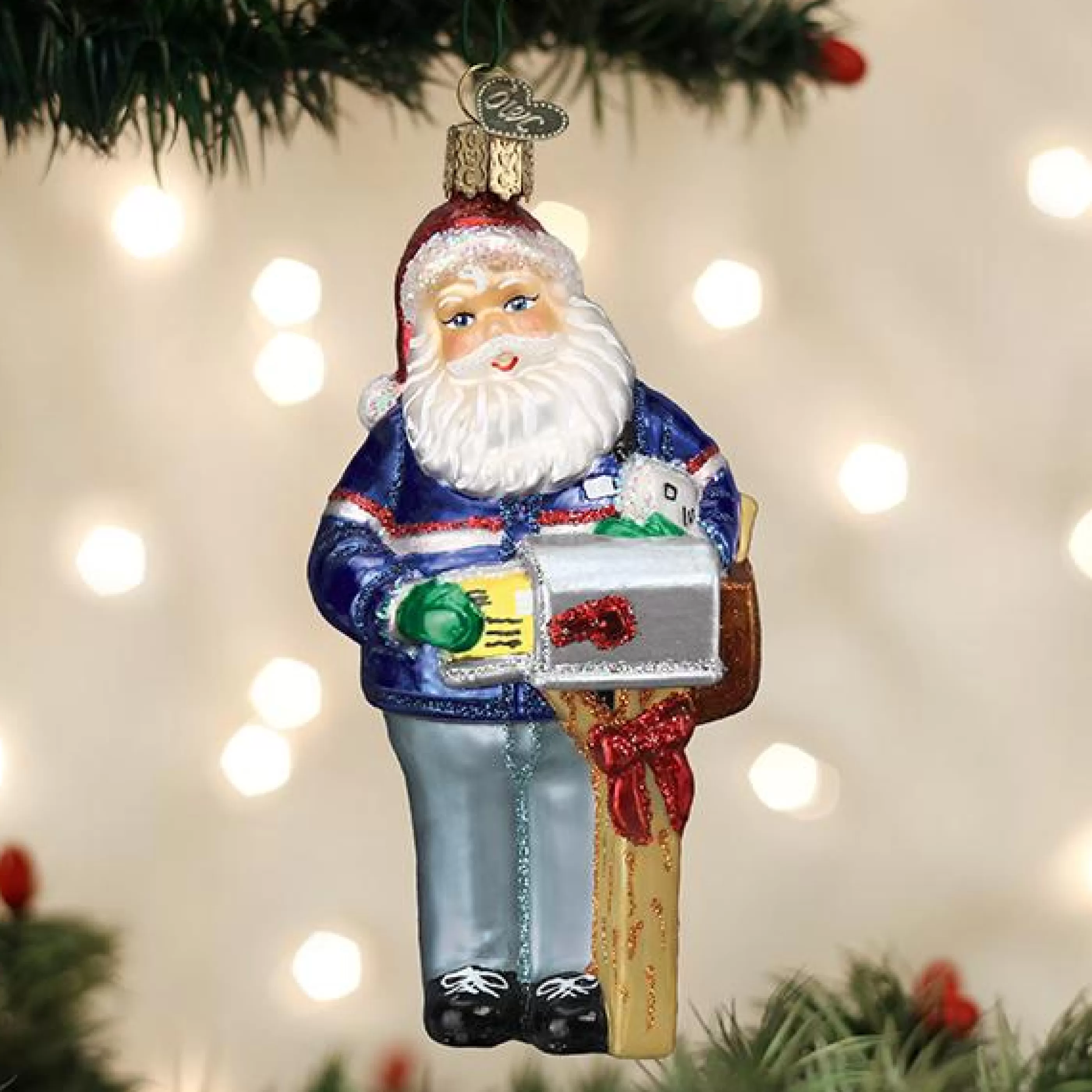 Kasa World Ltd Postman Santa Ornament