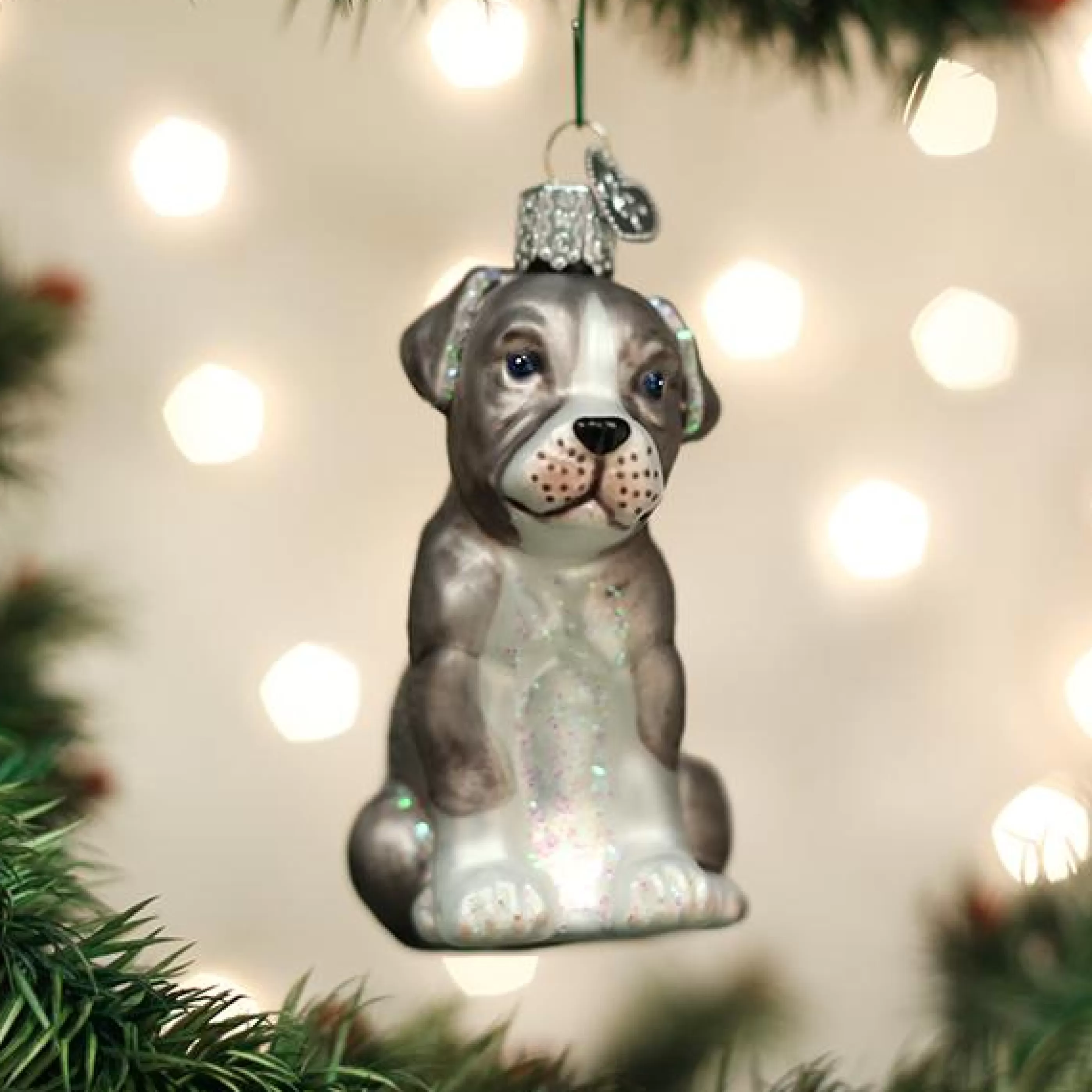 Kasa World Ltd Puppy Pitbull Christmas Ornament