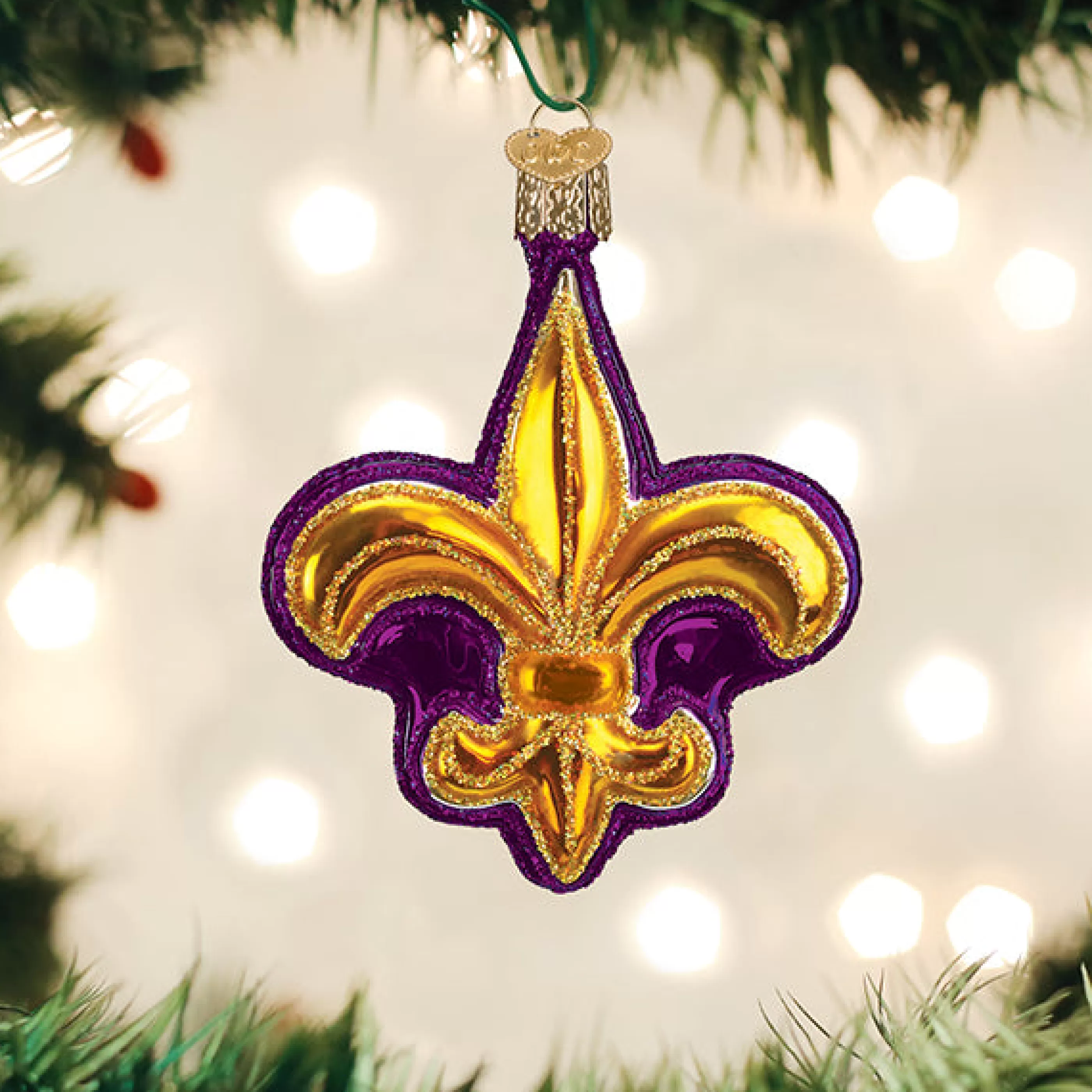 Kasa World Ltd Purple Fleur-De-Lis Ornament