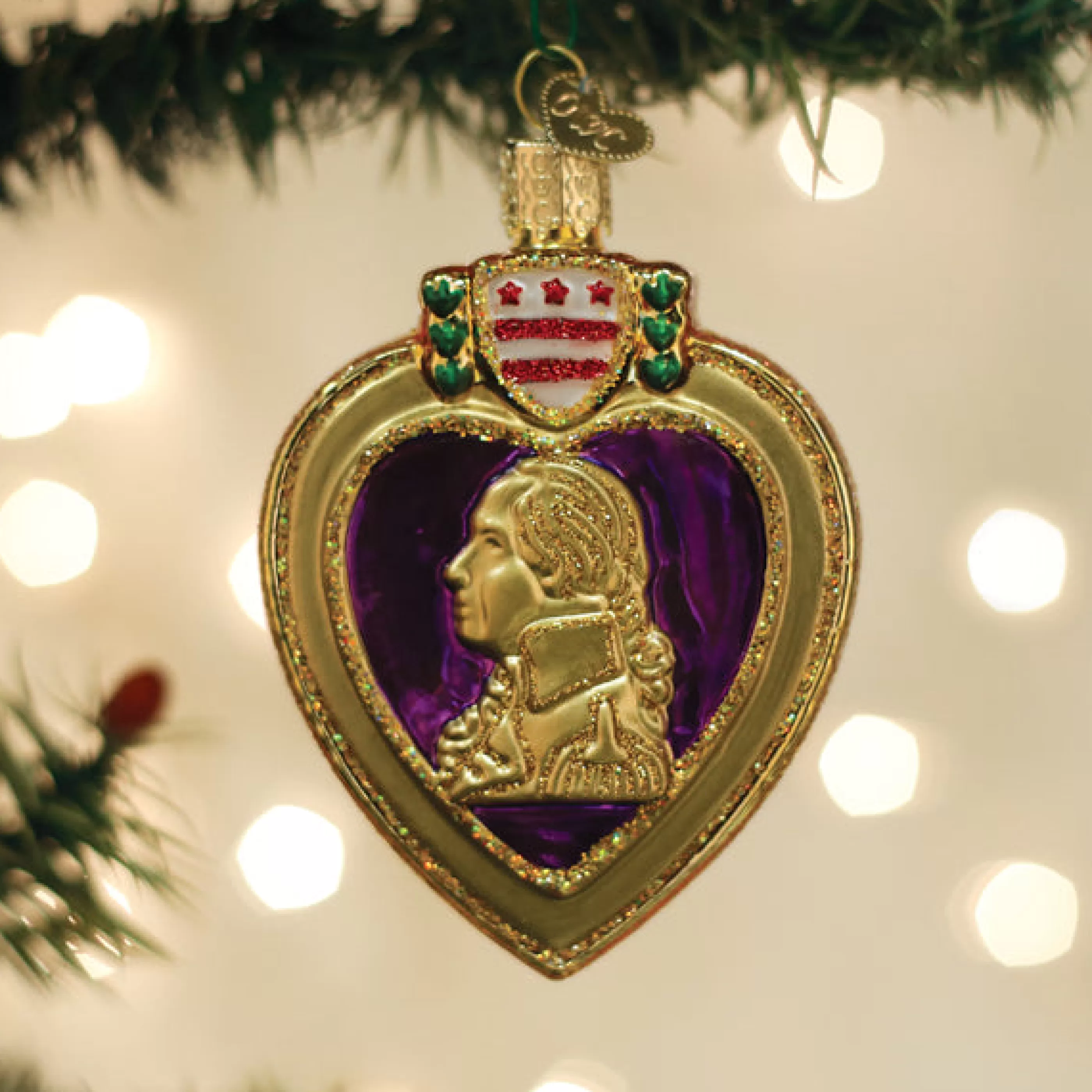 Kasa World Ltd Purple Heart Ornament