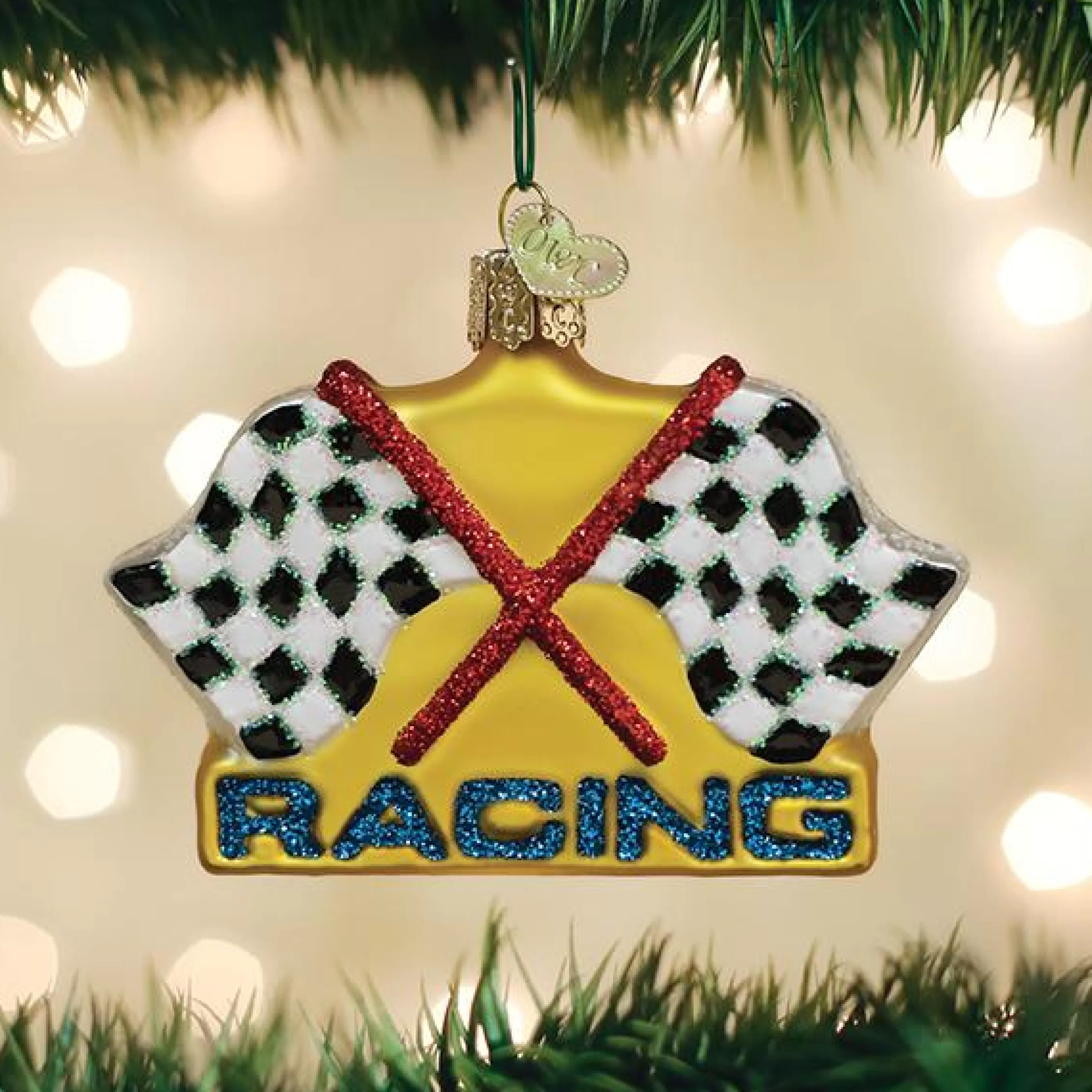 EAST WEST Racing Flags Ornament