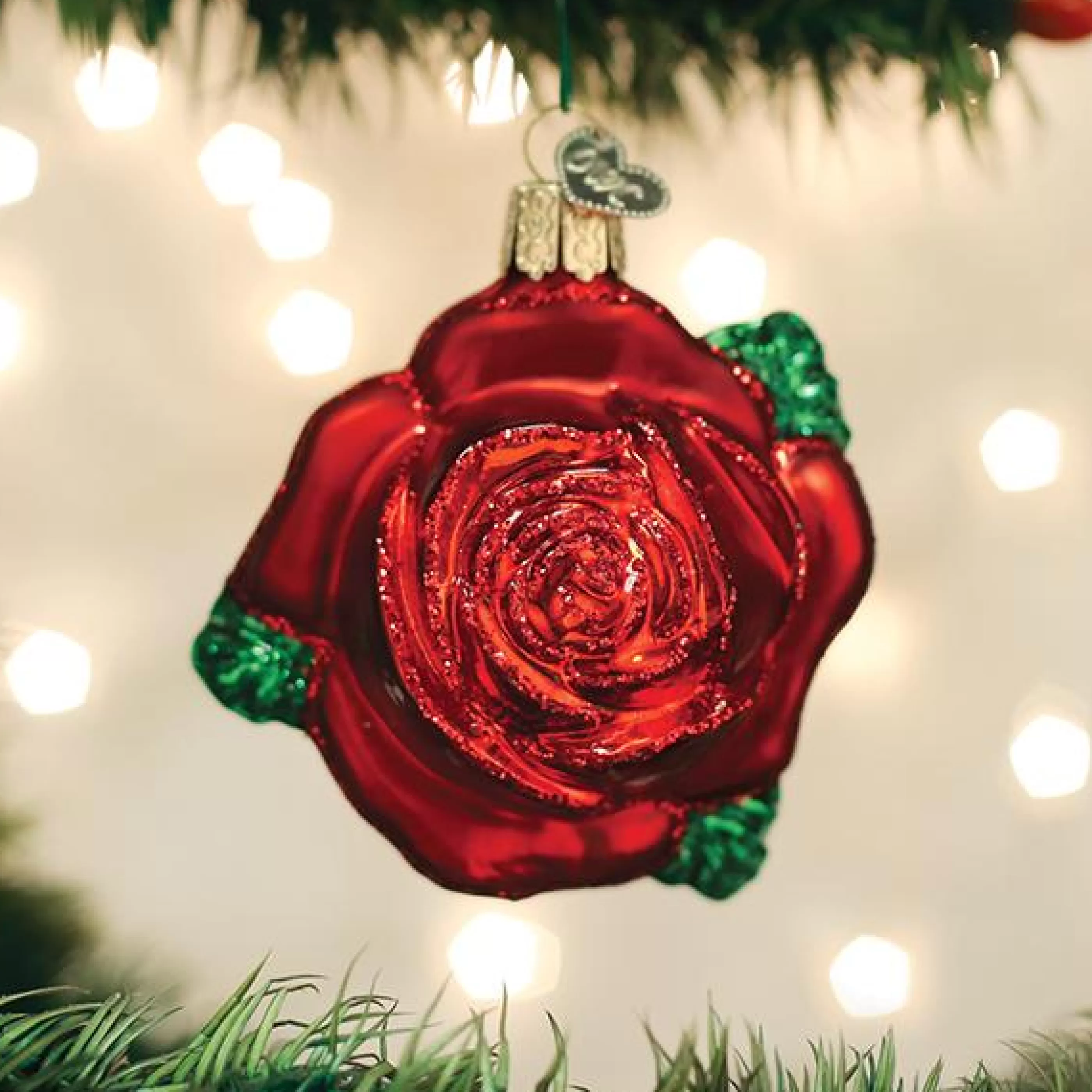 Kasa World Ltd Red Rose Ornament