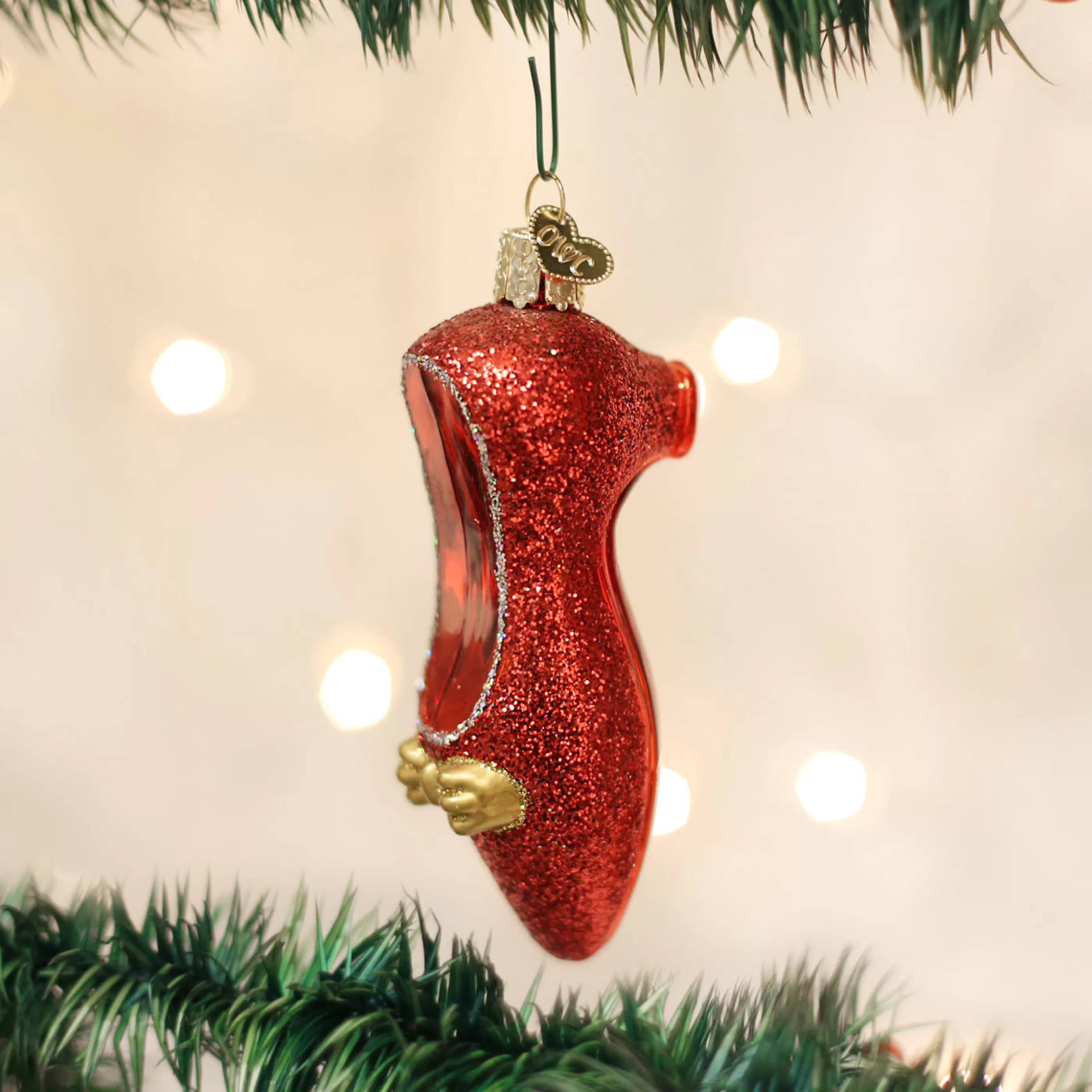 EAST WEST Red Slipper Ornament