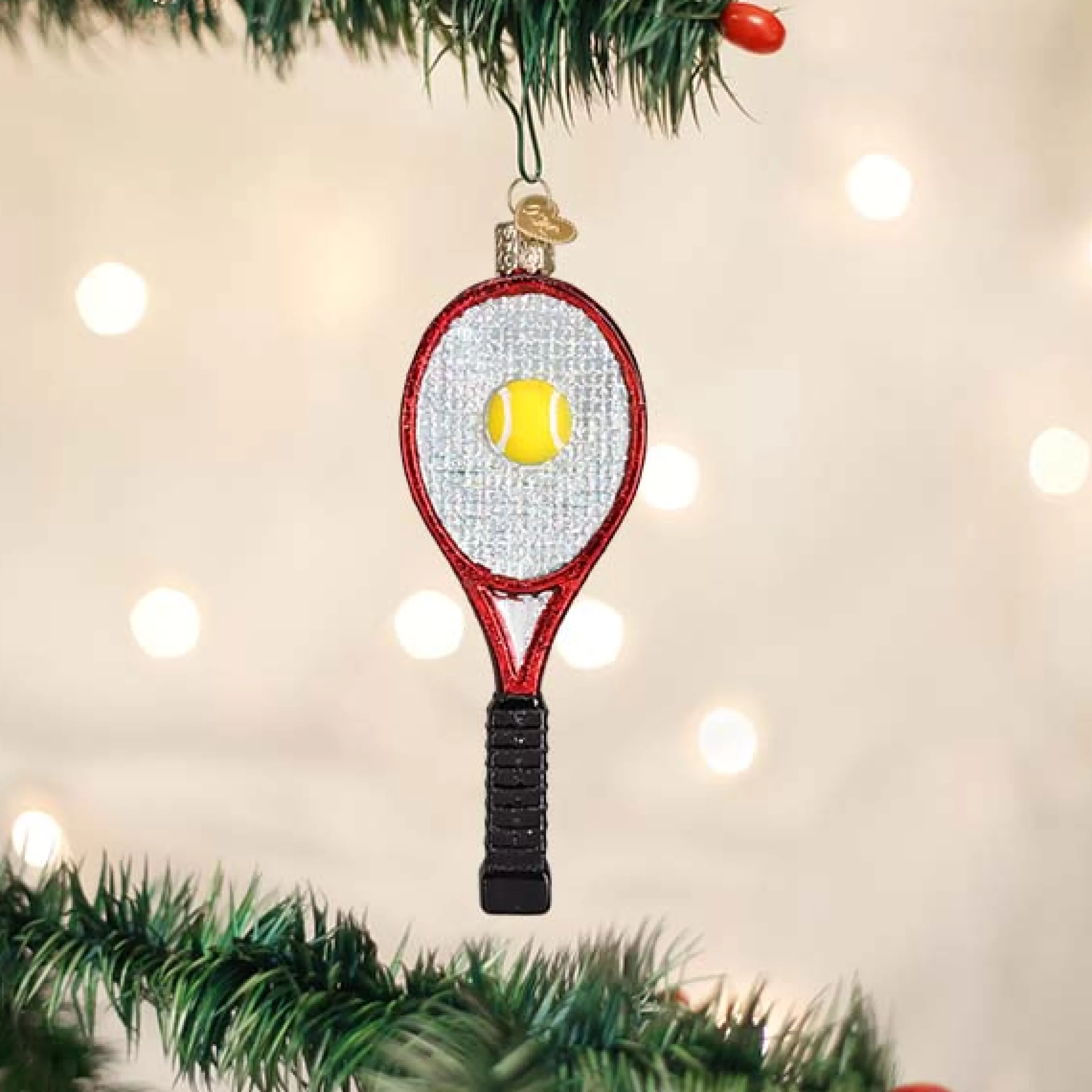 Kasa World Ltd Red Tennis Racquet Ornament