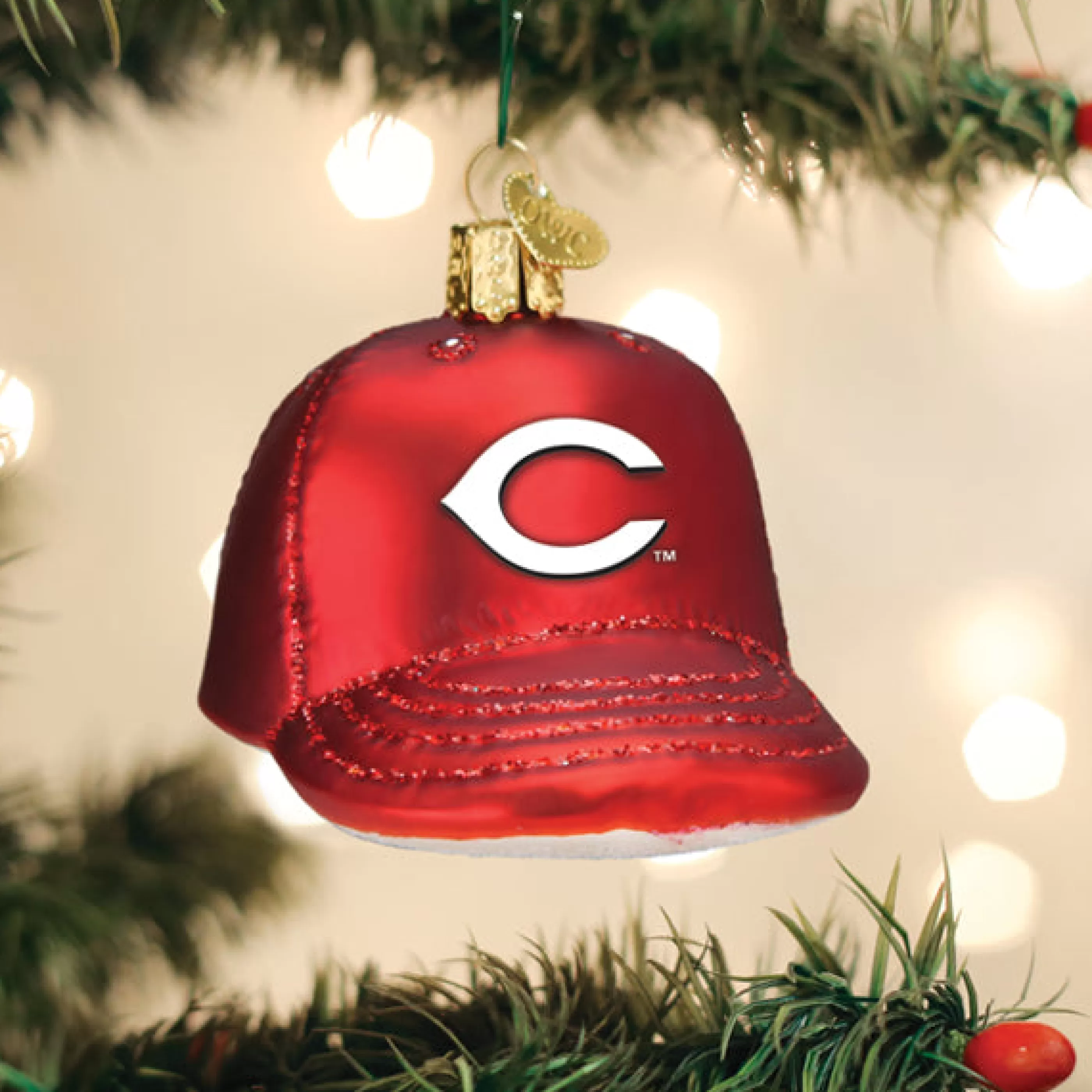 EAST WEST Reds Baseball Cap Ornament