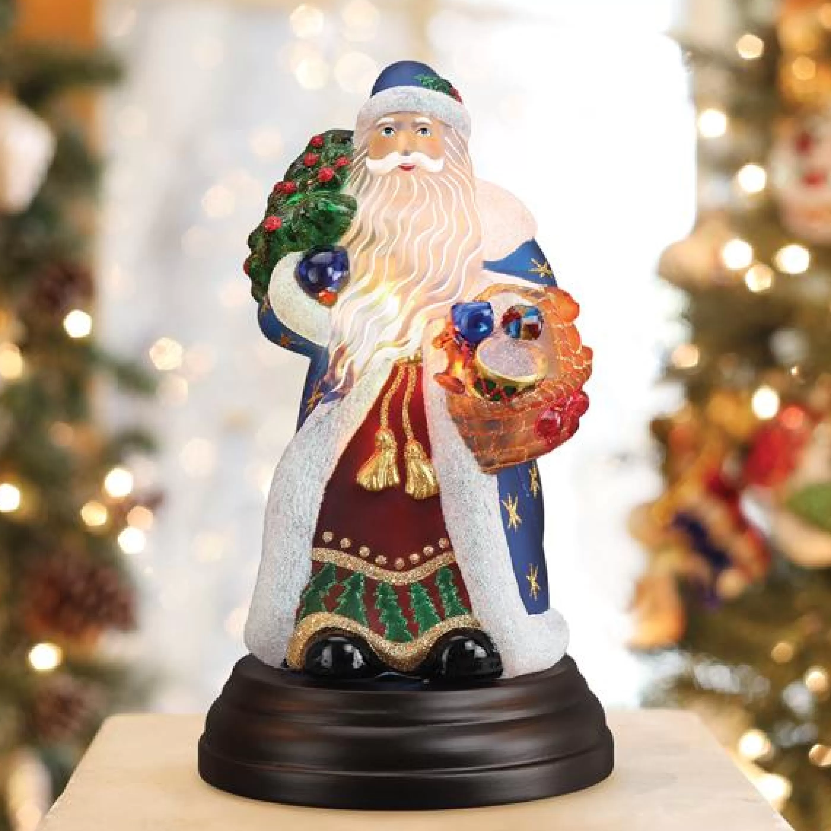 EAST WEST Regal Father Christmas Light Ornament