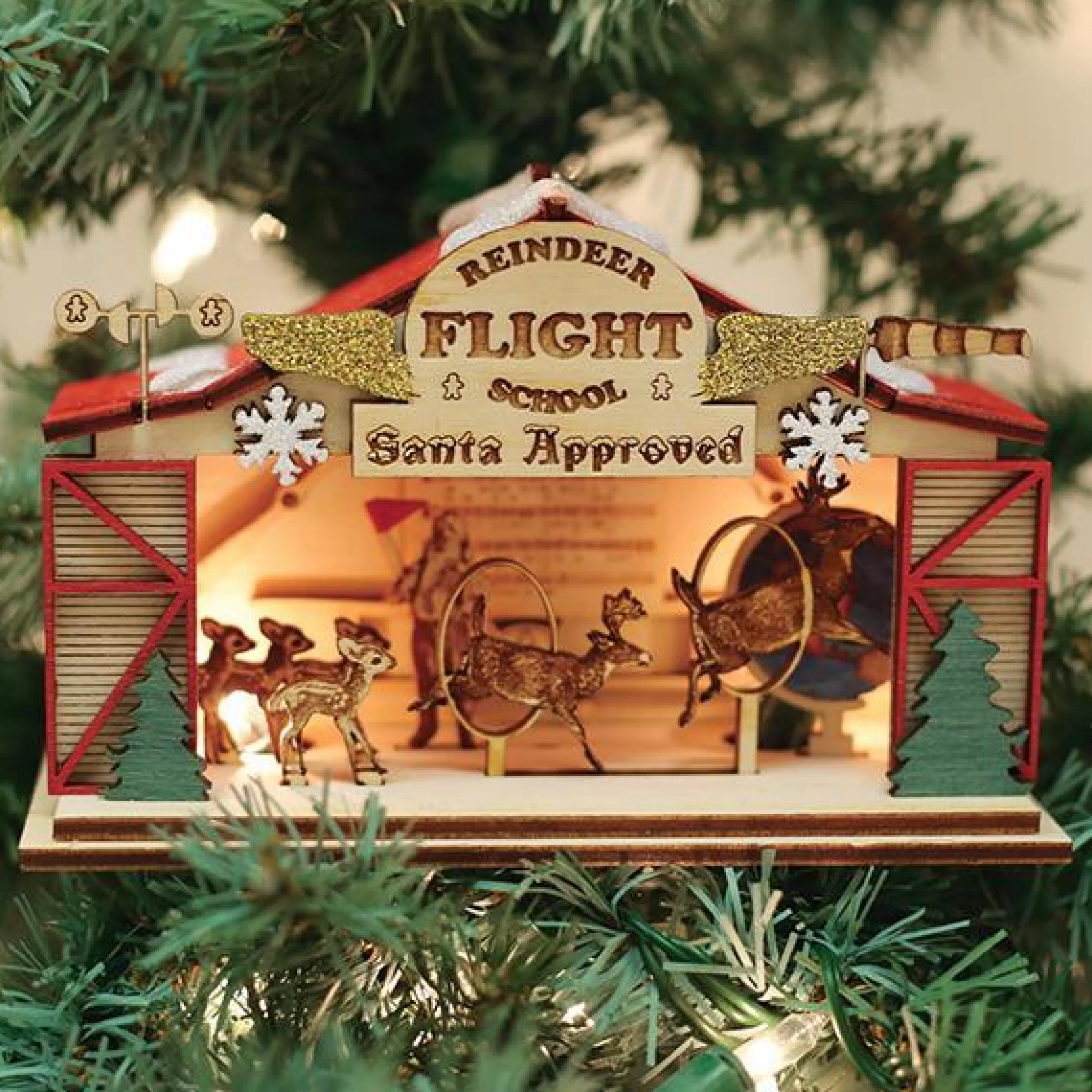 EAST WEST Reindeer Flight School Ornament