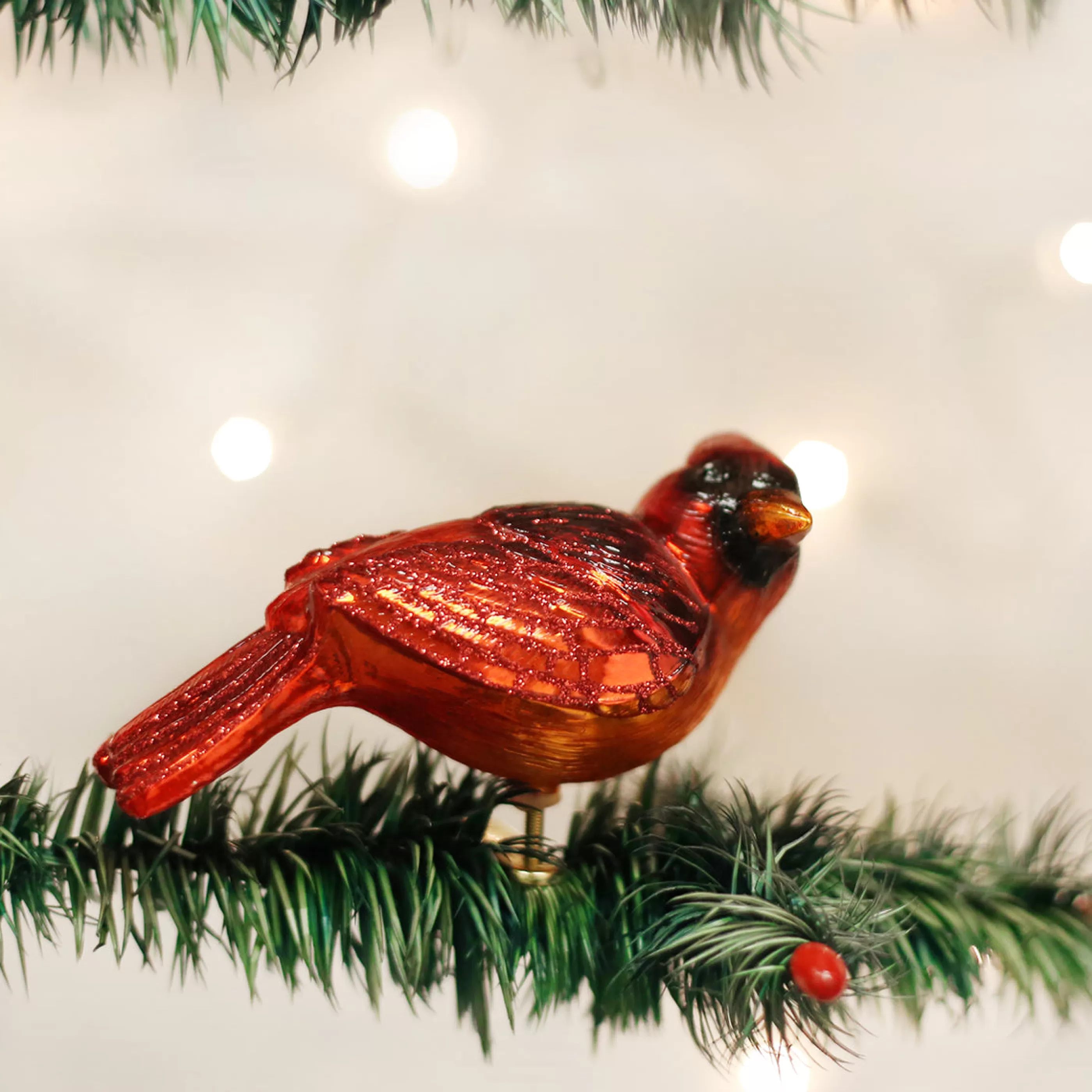 EAST WEST Resting Cardinal Ornament