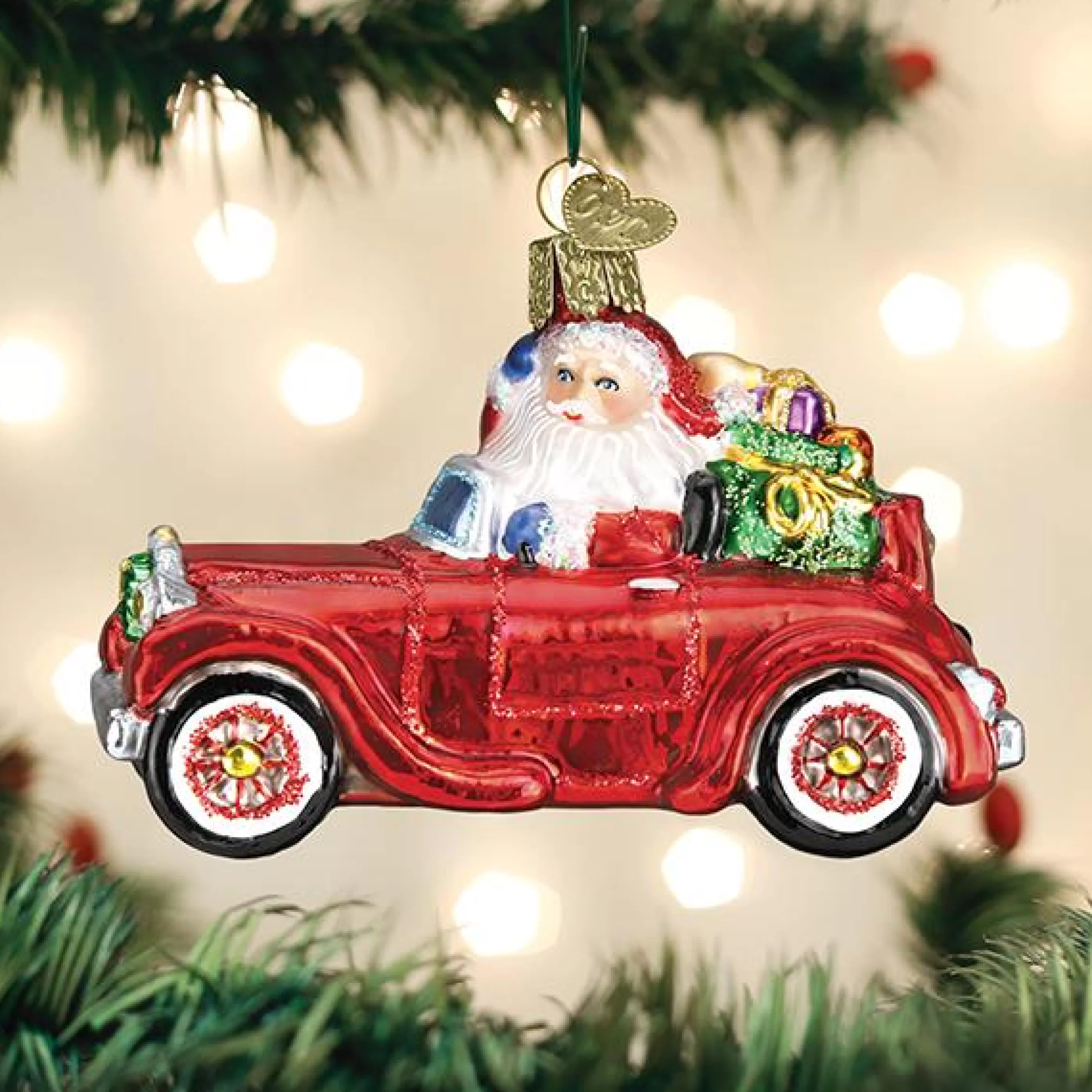 Kasa World Ltd Santa In Antique Car Ornament