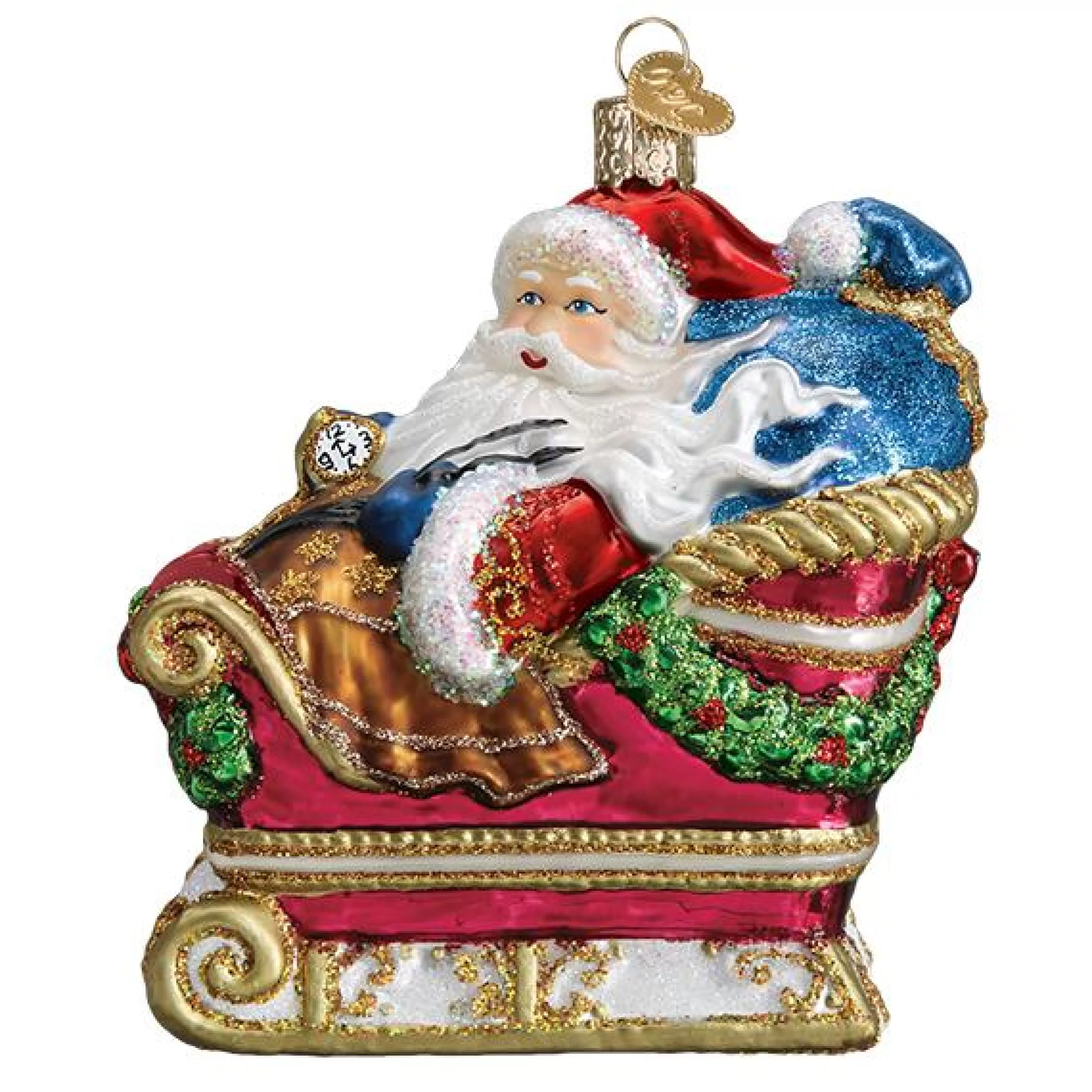 Kasa World Ltd Santa In Sleigh Ornament