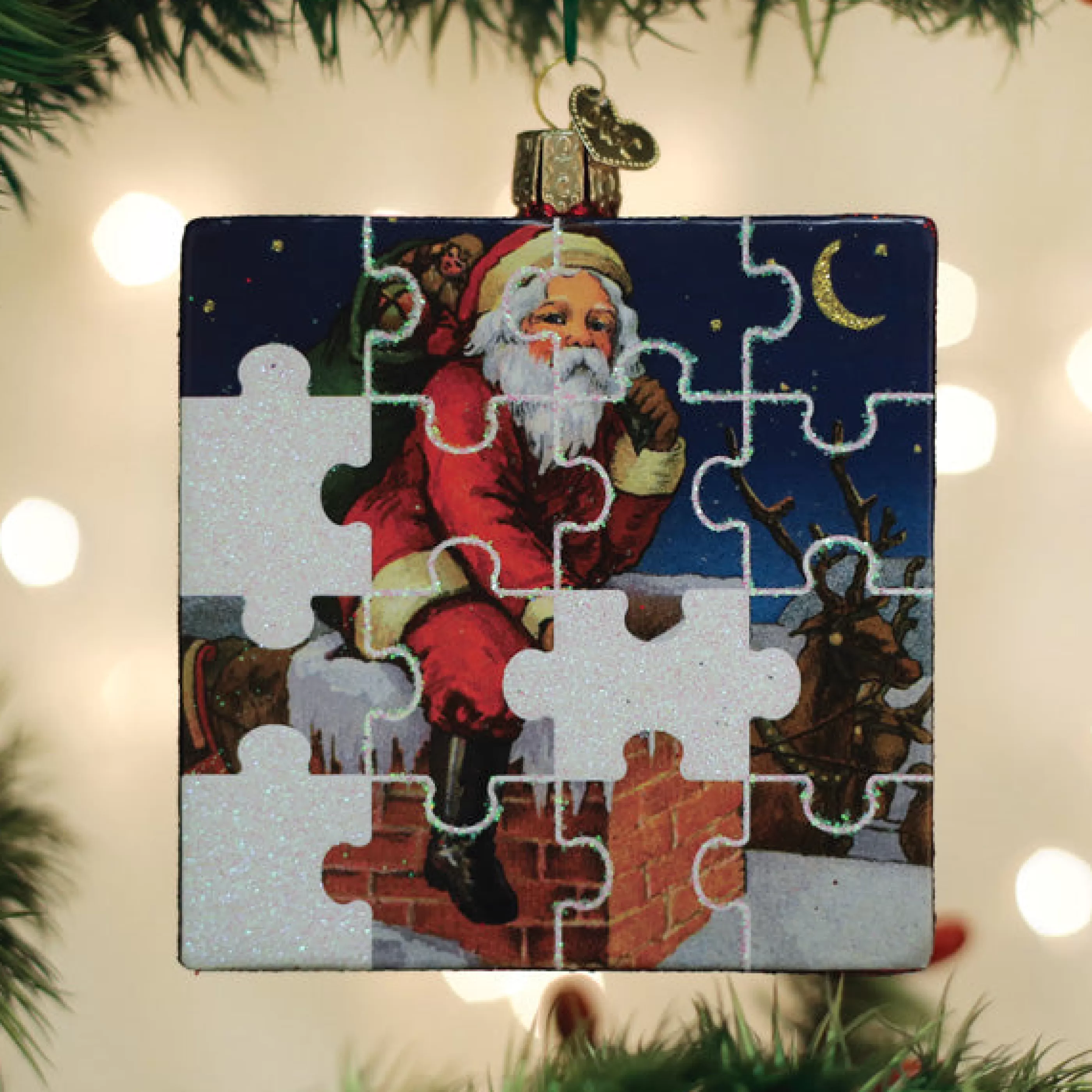 EAST WEST Santa Jigsaw Puzzle Ornament