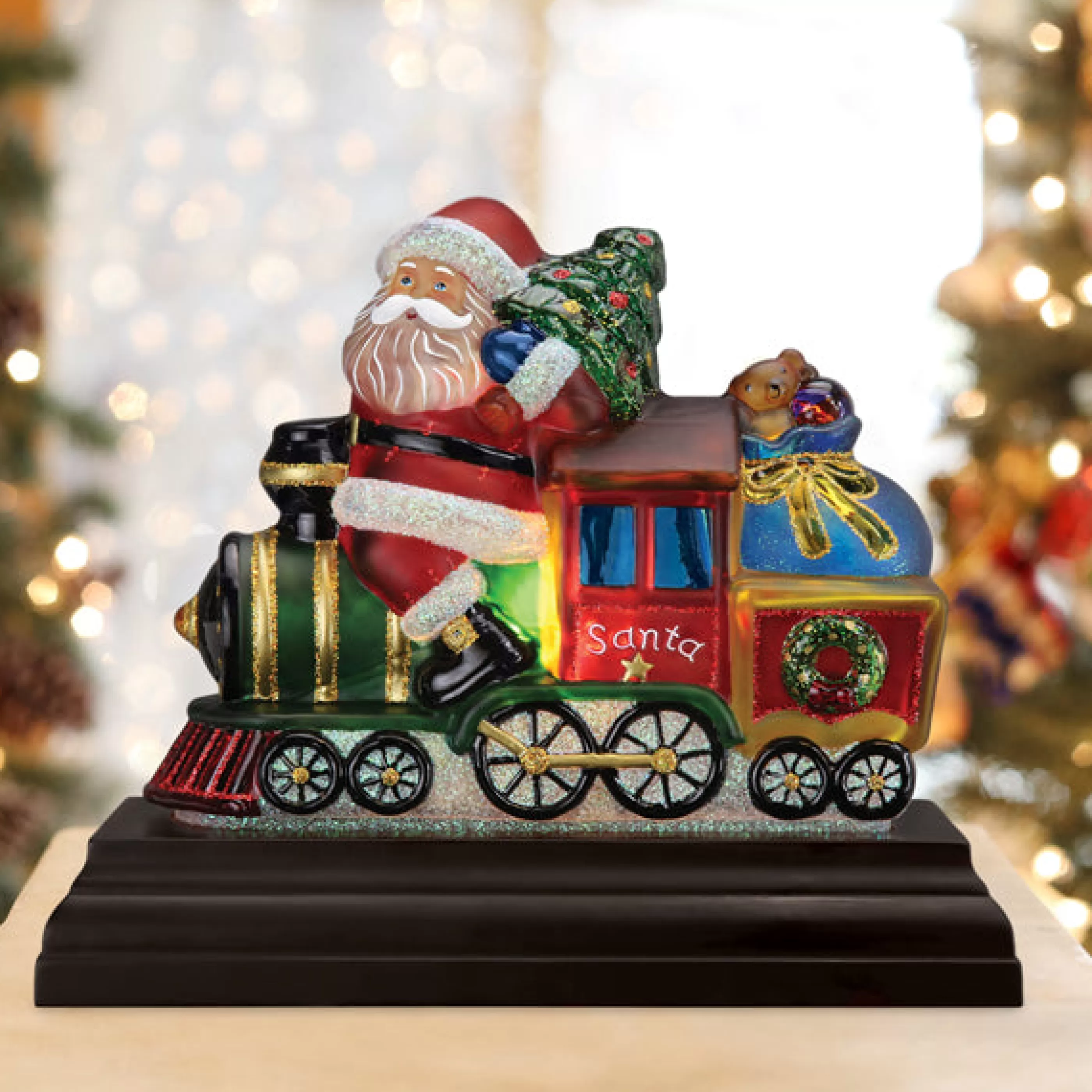 EAST WEST Santa On Locomotive Light