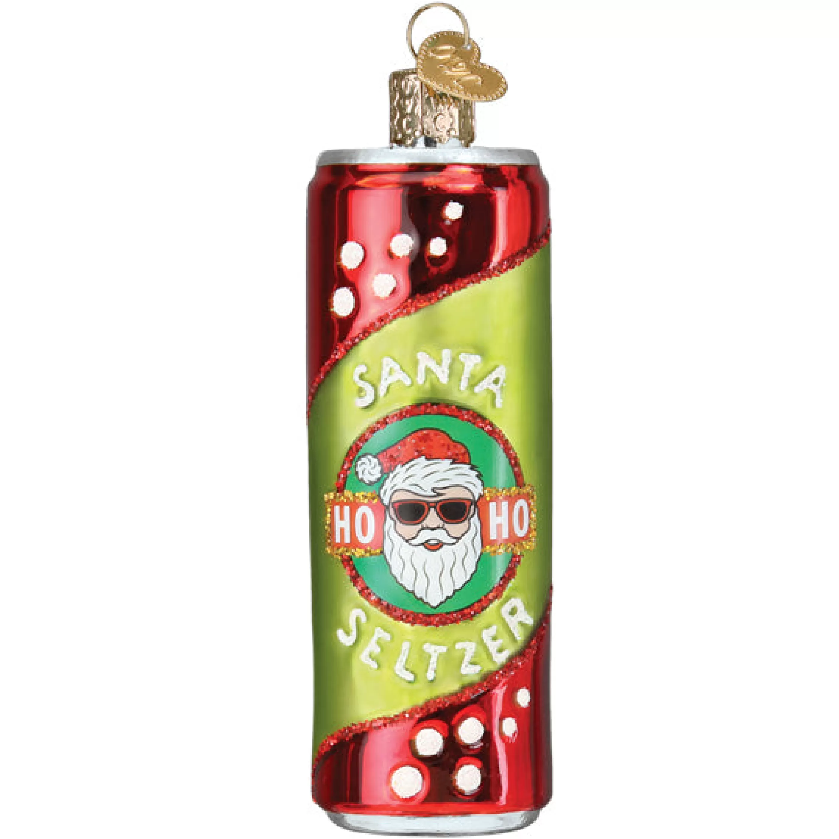 EAST WEST Santa Seltzer Ornament