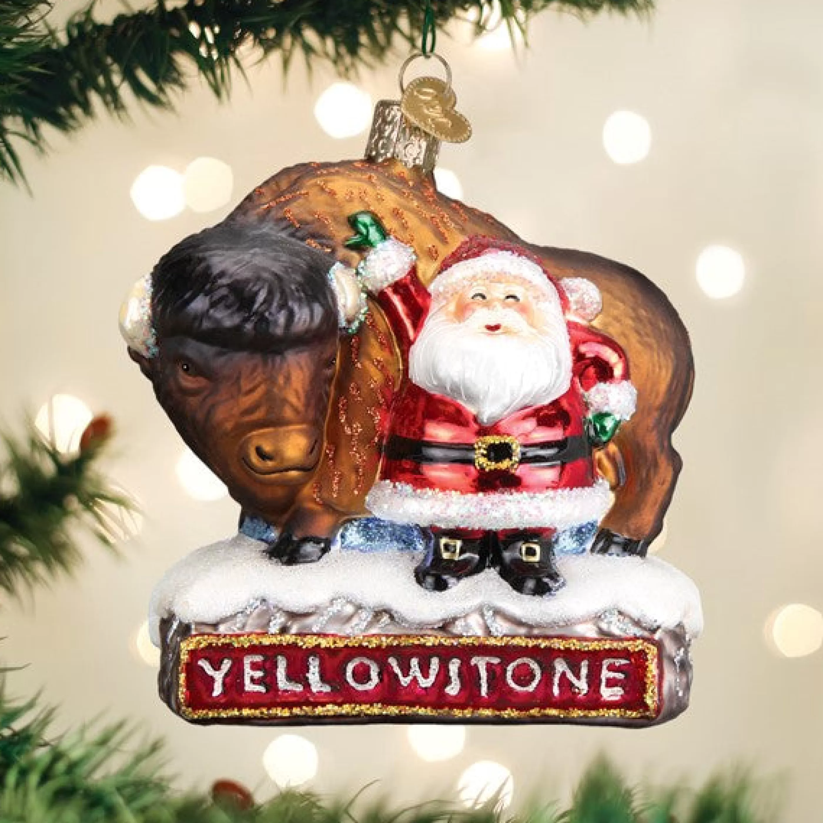 Kasa World Ltd Santa With Bison Ornament