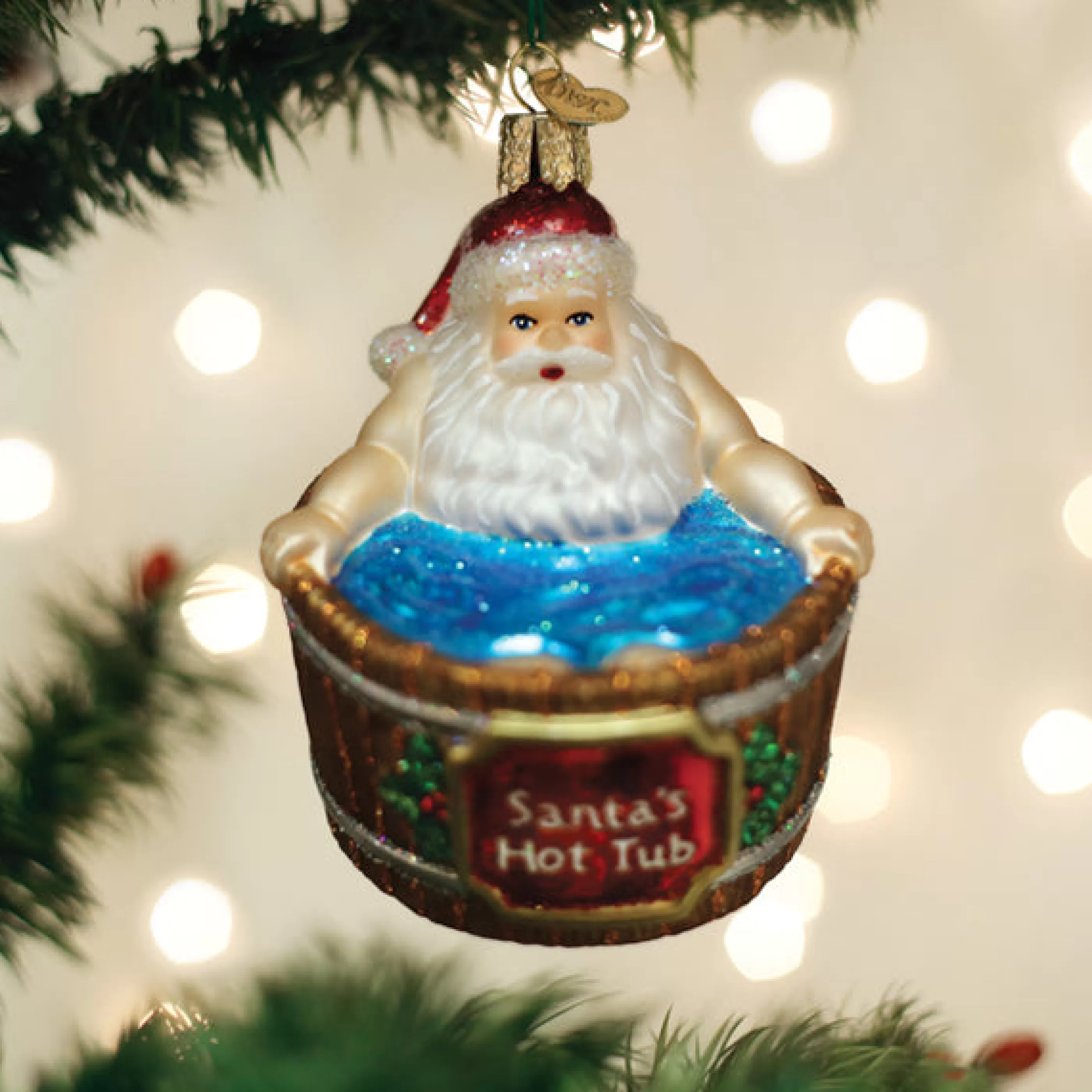 Kasa World Ltd Santa's Hot Tub Ornament